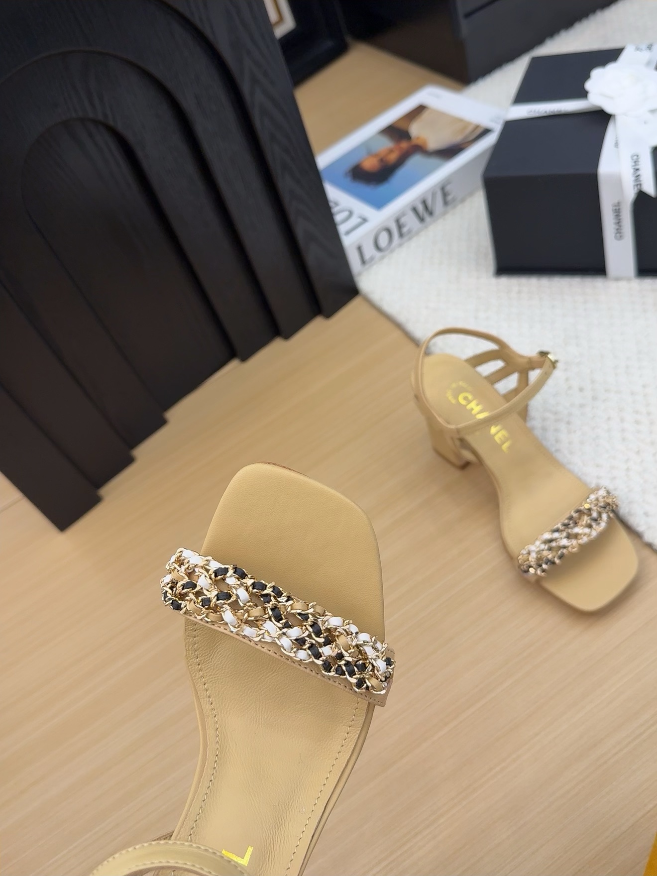 Chanel Women's Beige Leather Heeled Sandals with Ankle Strap 6 i1742487861 2592 8