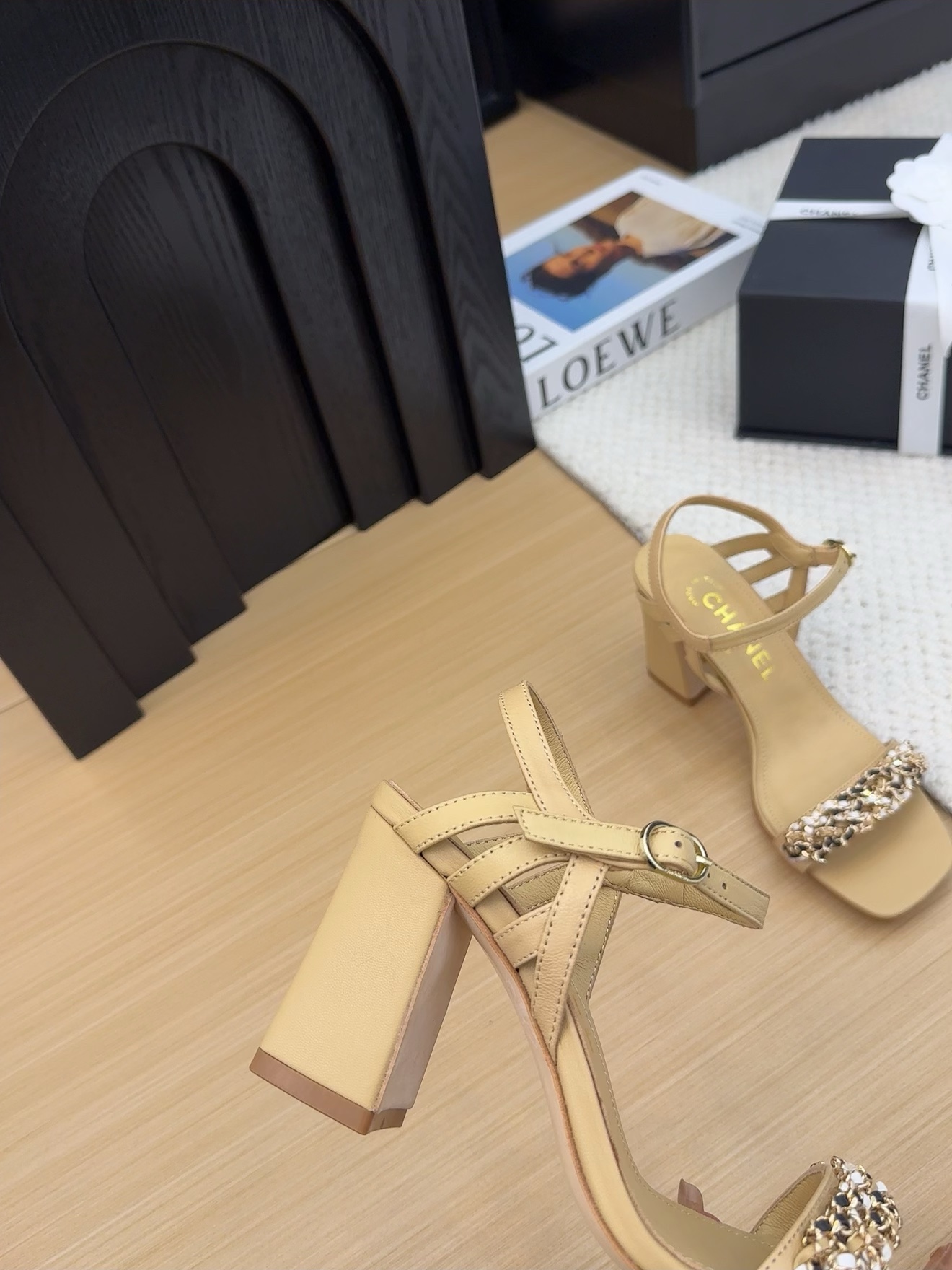 Chanel Women's Beige Leather Heeled Sandals with Ankle Strap 5 i1742487861 3050 4