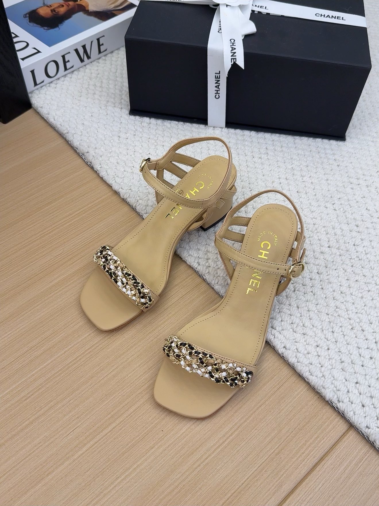 Elegant Women's Heeled Sandals with Chain Detail - Premium Leather Sandals 3 i1742488014 8050 0