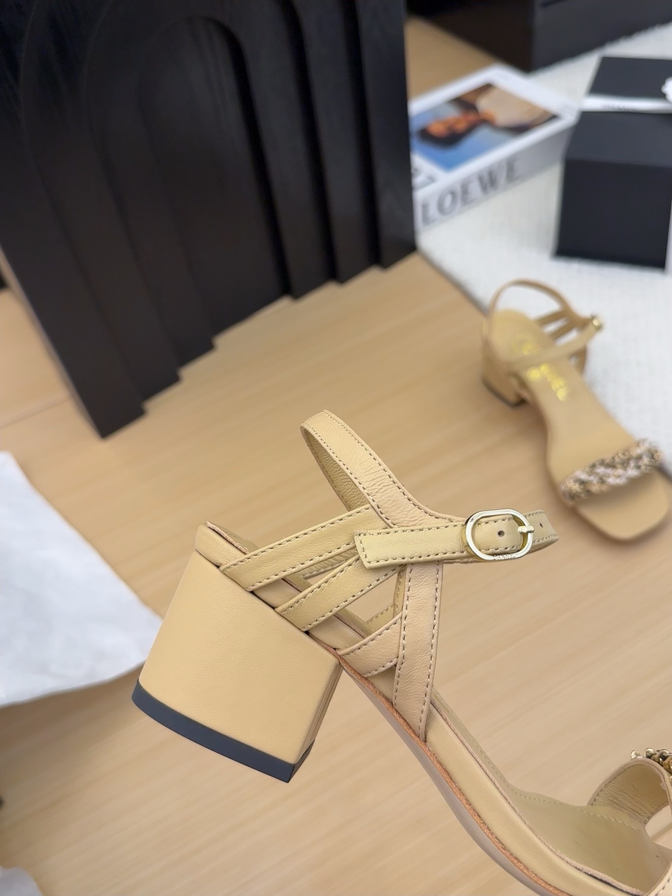 Elegant Women's Heeled Sandals with Chain Detail - Premium Leather Sandals 6 i1742488014 8542 8