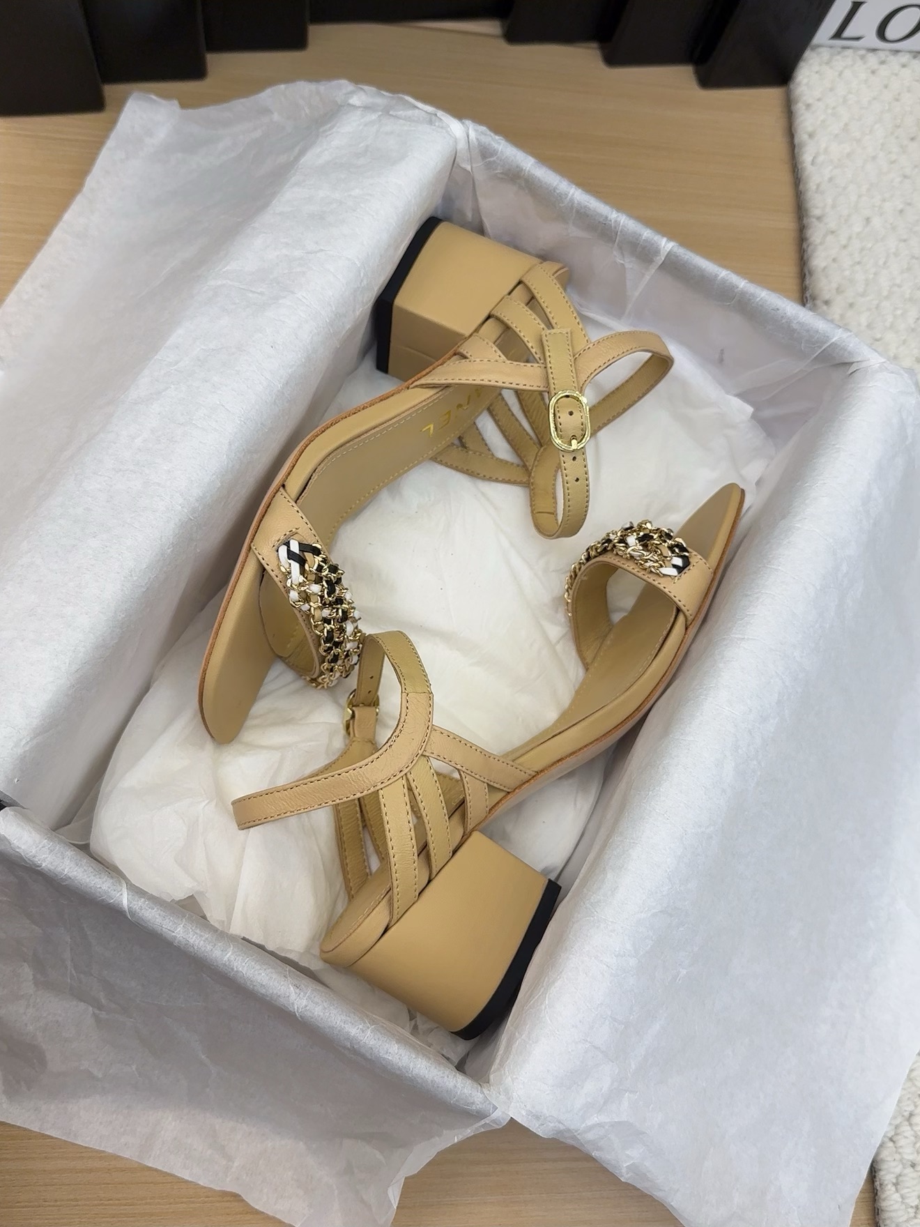 Elegant Women's Heeled Sandals with Chain Detail - Premium Leather Sandals 4 i1742488014 9406 1