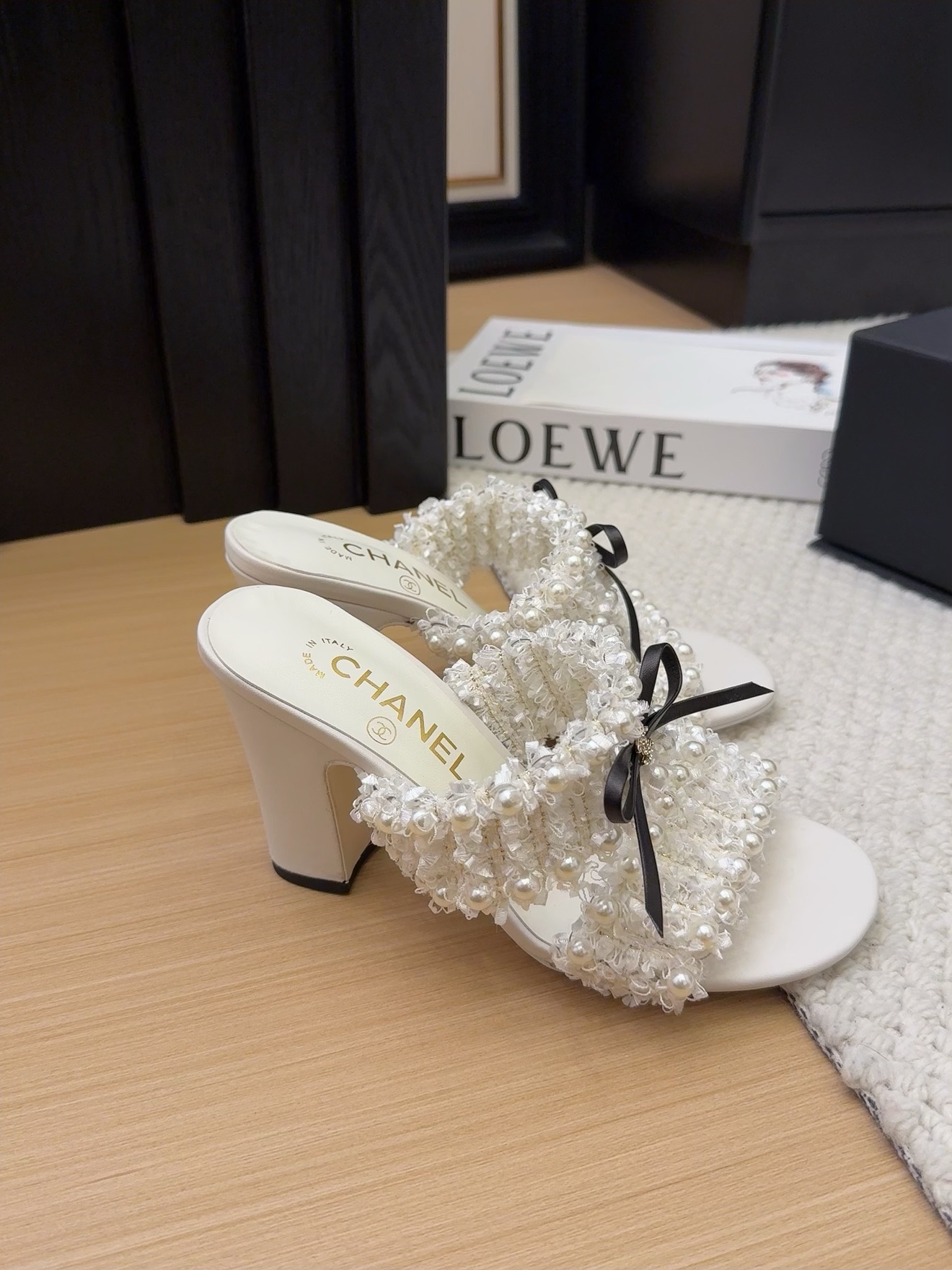 Elegant Chanel Heeled Sandals with Pearl and Ribbon Details - Perfect for Any Occasion 4 i1742905244 5448 1