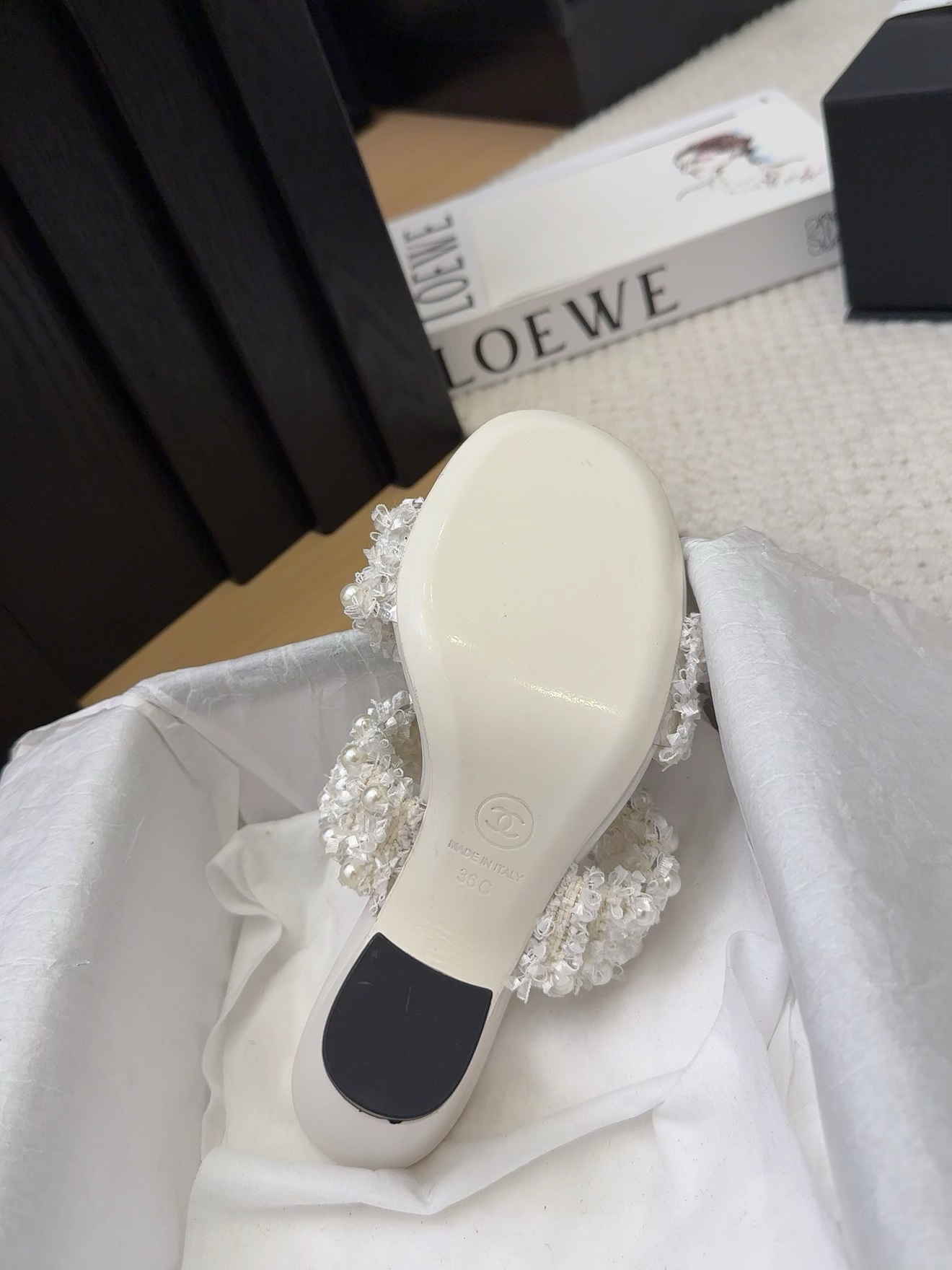 Elegant Chanel Heeled Sandals with Pearl and Ribbon Details - Perfect for Any Occasion 8 i1742905244 546 0