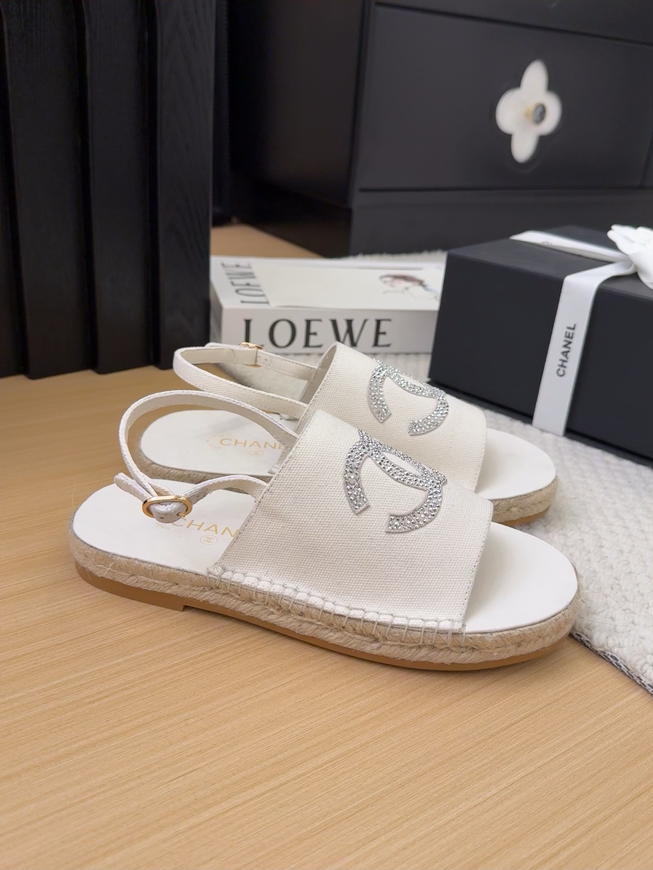 Elegant Espadrille Sandals With Rhinestone Embellished Logo 7 i1743053187 1666 8