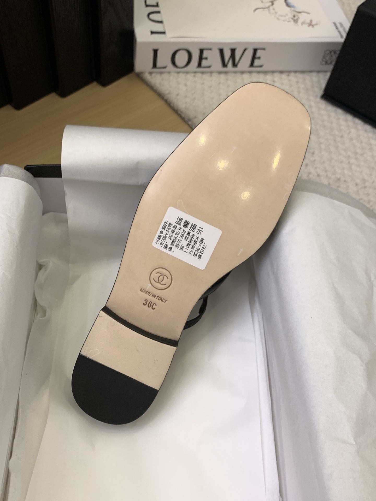Elegant Chanel 25 Black Leather & Lace Mules with Ankle Strap 10 i1743170506772 2929 0 8