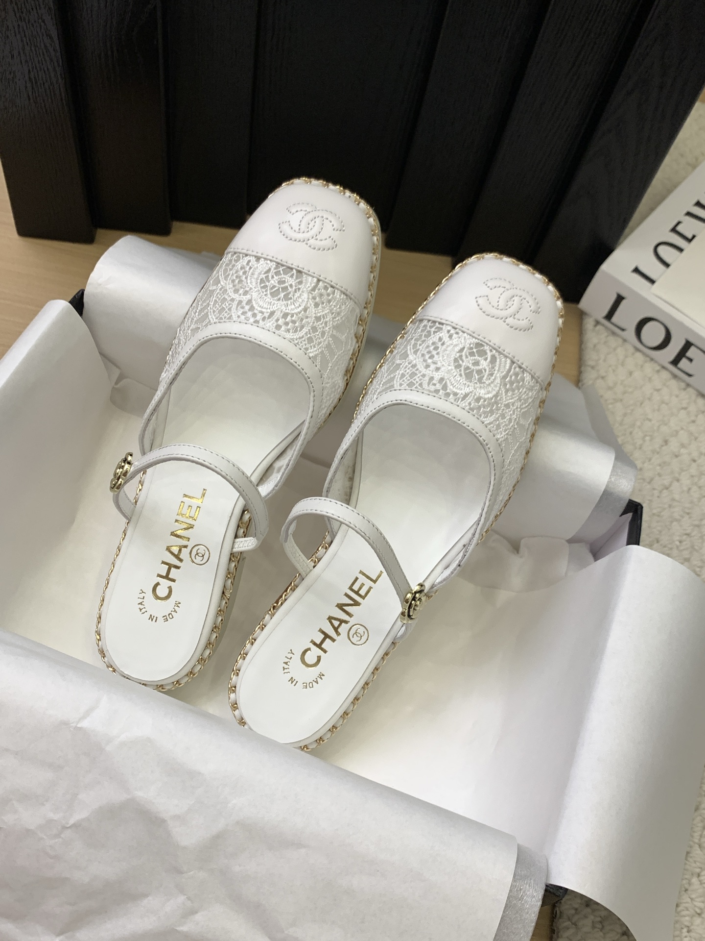 Elegant Chanel White Lace Mules - Authentic Design, Italian Packaging Included 6 i1743170686079 8963 0 4