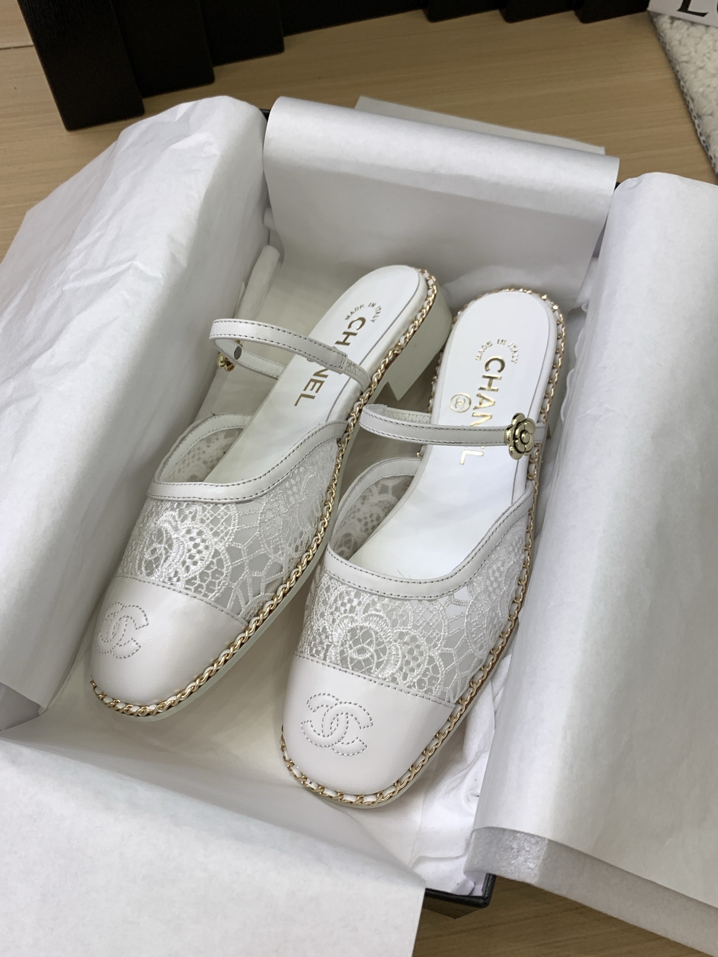 Elegant Chanel White Lace Mules - Authentic Design, Italian Packaging Included 7 i1743170687382 4293 0 5