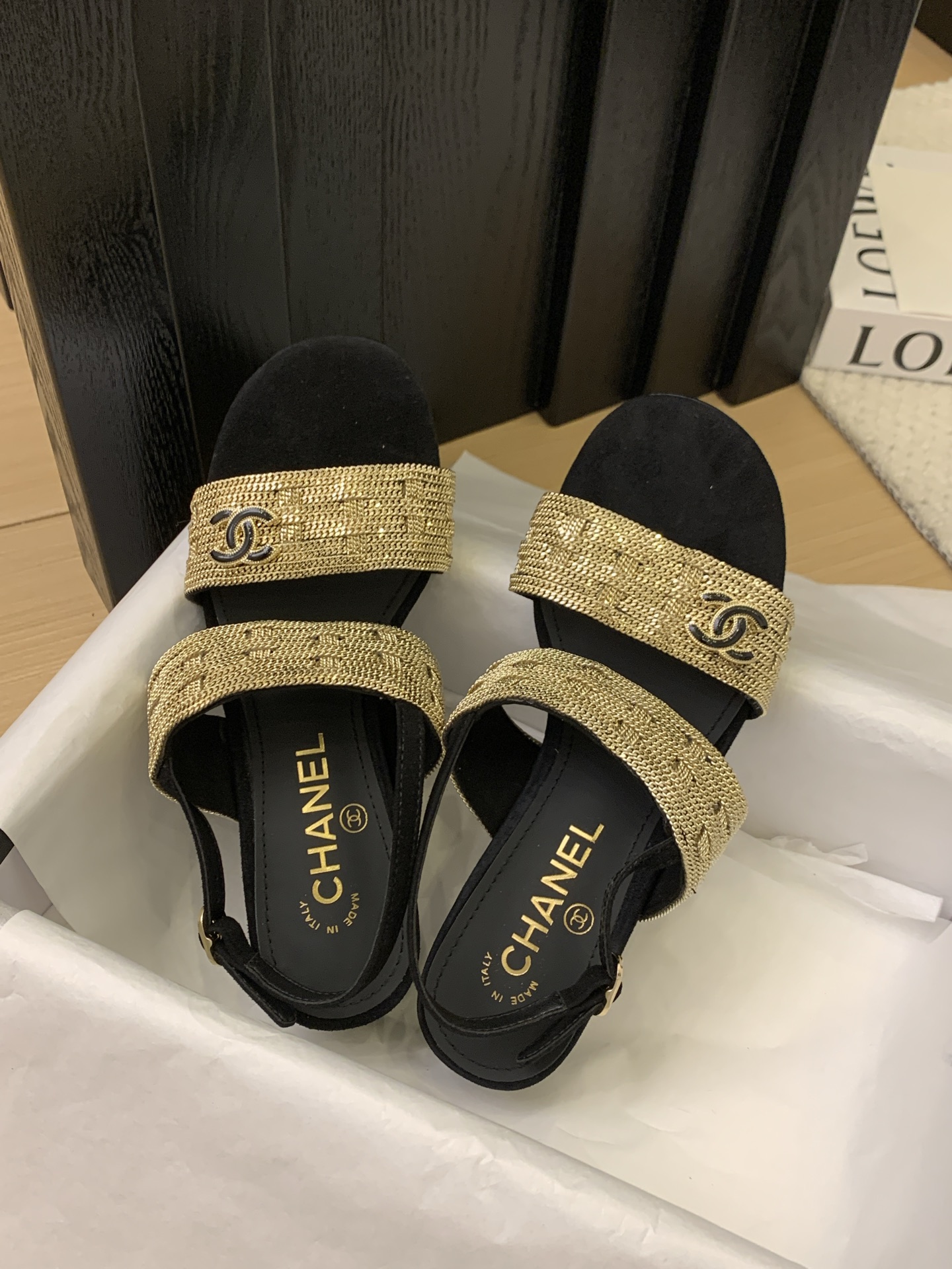 Chanel 25 Sandal with Gold Chain Detail - Authentic Italian Craftsmanship 4 i1743189004403 9286 0 6