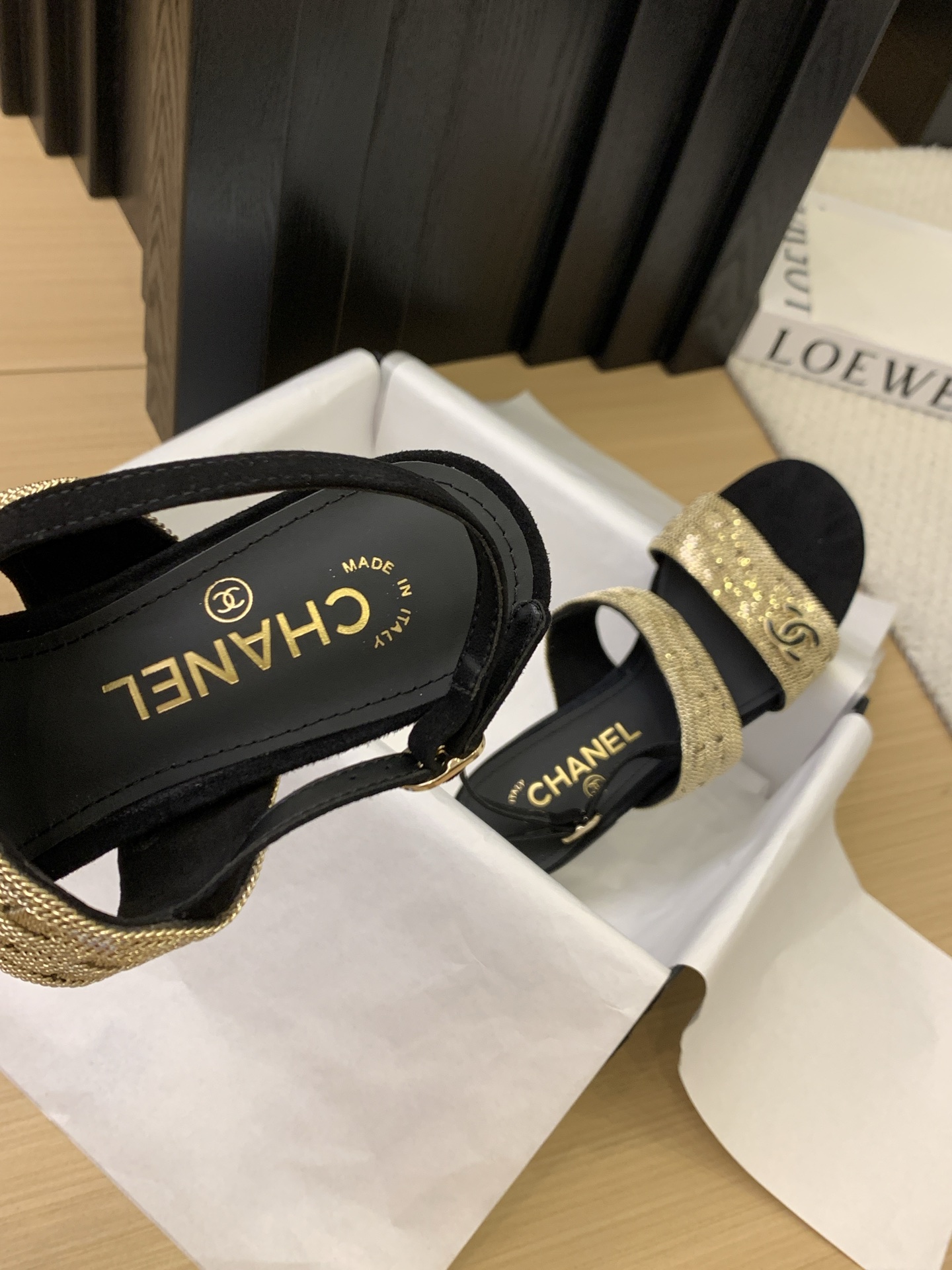 Chanel 25 Sandal with Gold Chain Detail - Authentic Italian Craftsmanship 9 i1743189004485 9479 0 5