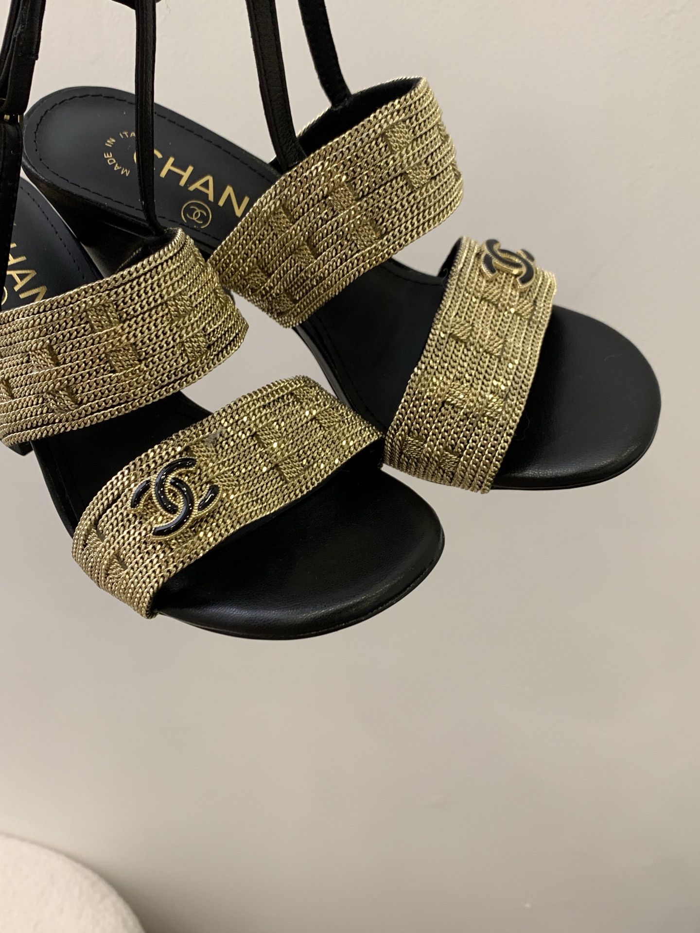 Elegant Chanel Slingback Sandals - Black and Gold, Authentic Italian Packaging 10 i1743203376029 3227 0 8