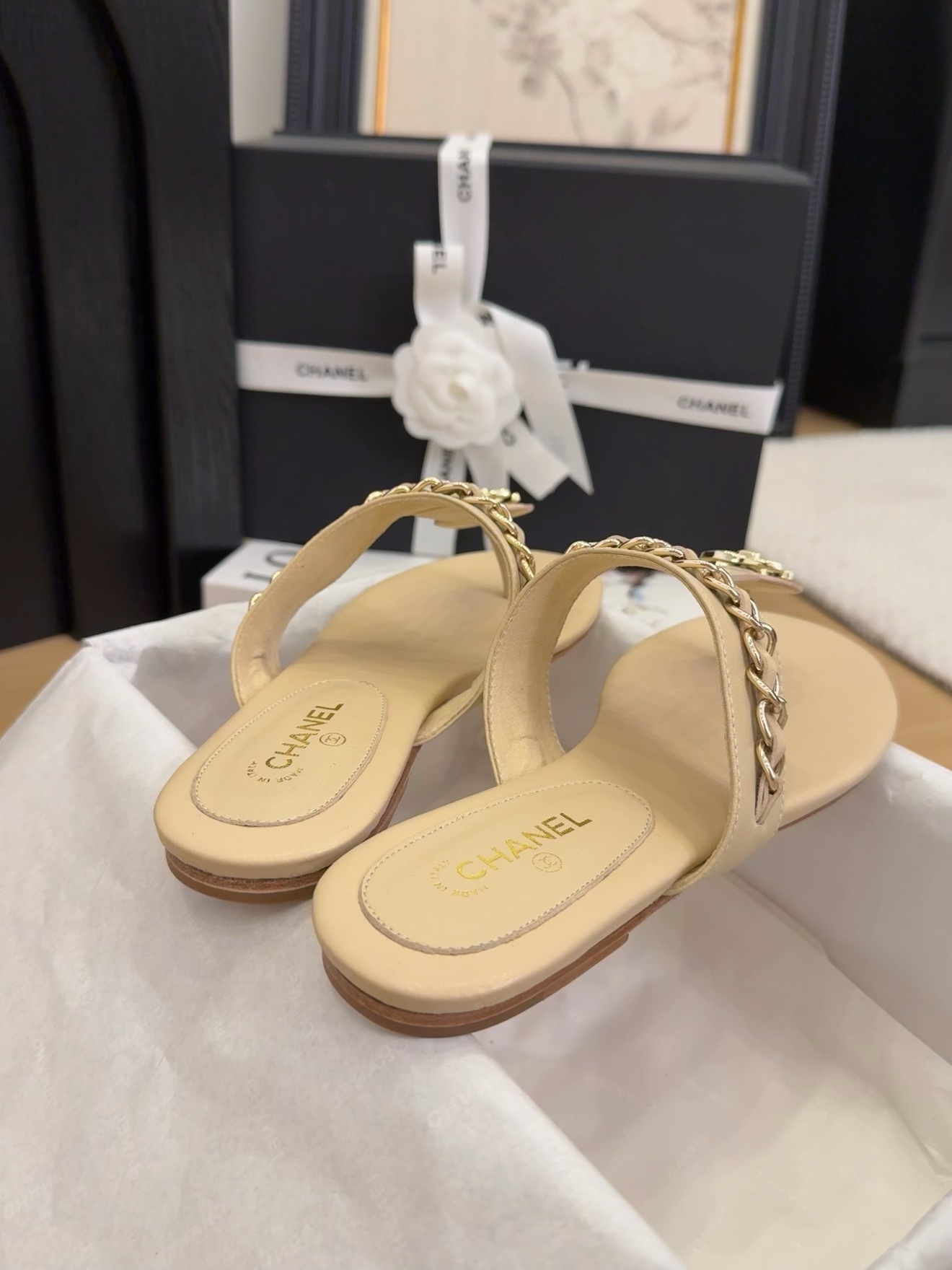 Elegant Chanel Sandals with Chain Detail - Italian Packaging Included 9 i1743510768 5533 0