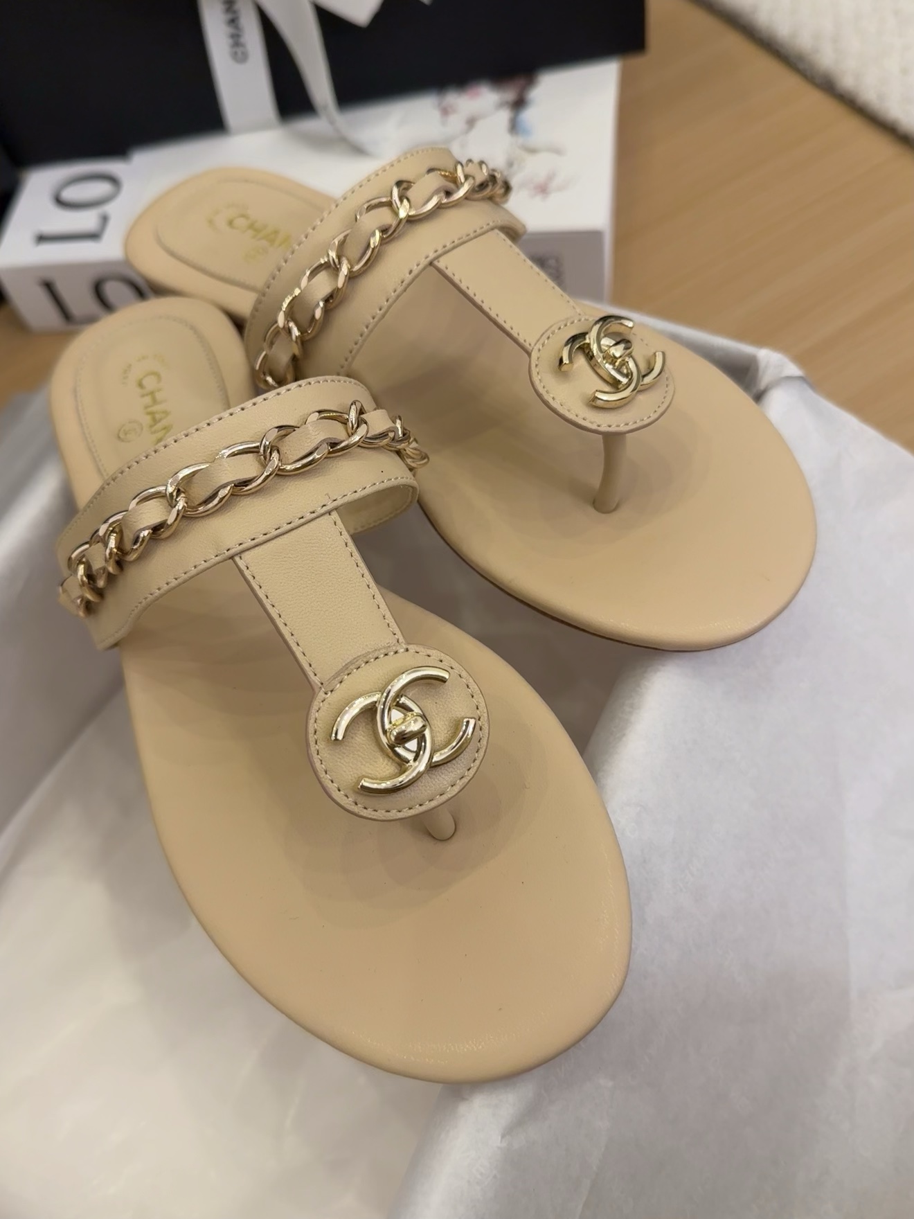 Elegant Chanel Sandals with Chain Detail - Italian Packaging Included 7 i1743510769 4889 6