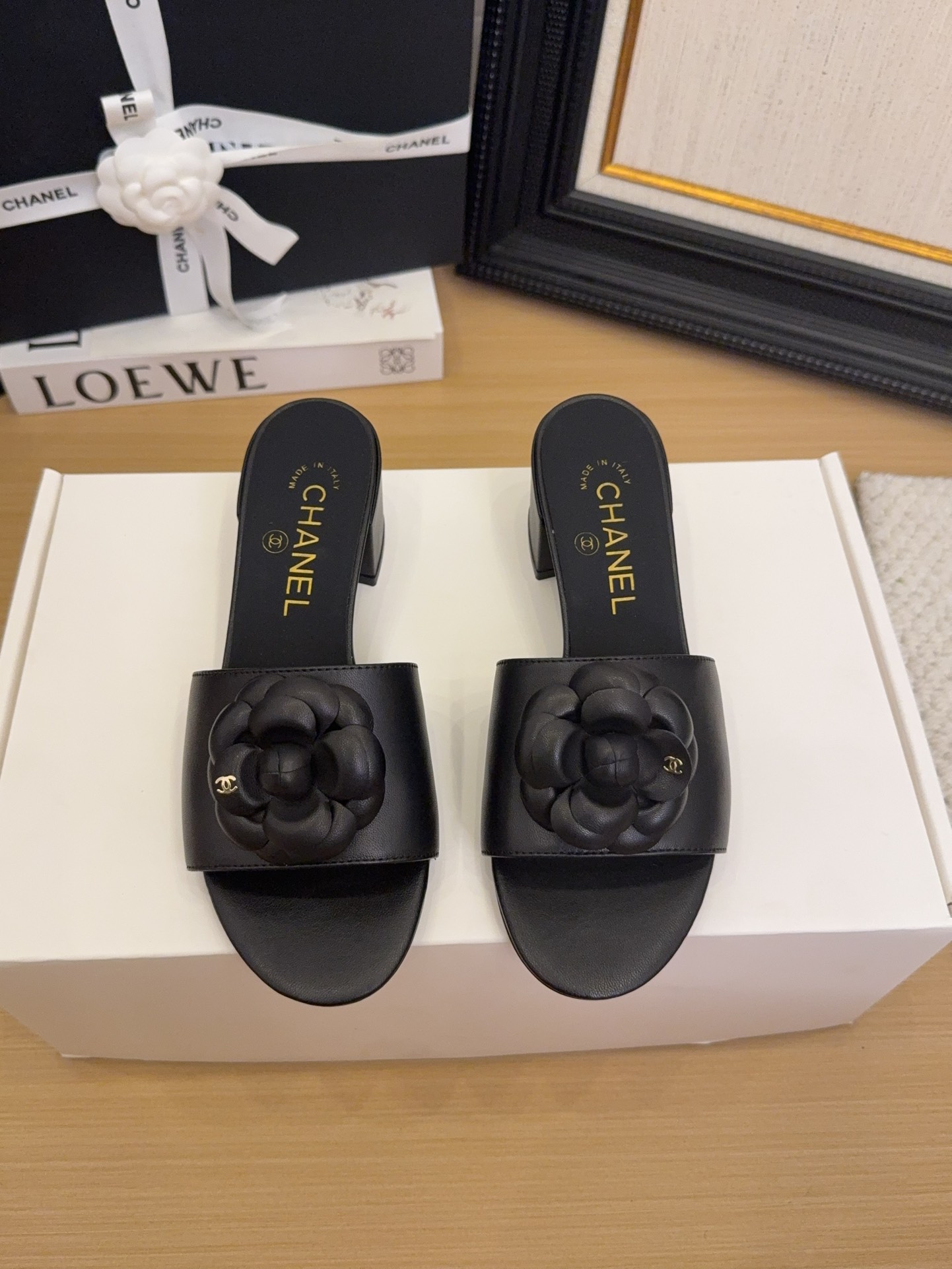 Elegant Women's Leather Mules With Camellia Flower, Classic Luxury Design 3 i1744199688 287 4