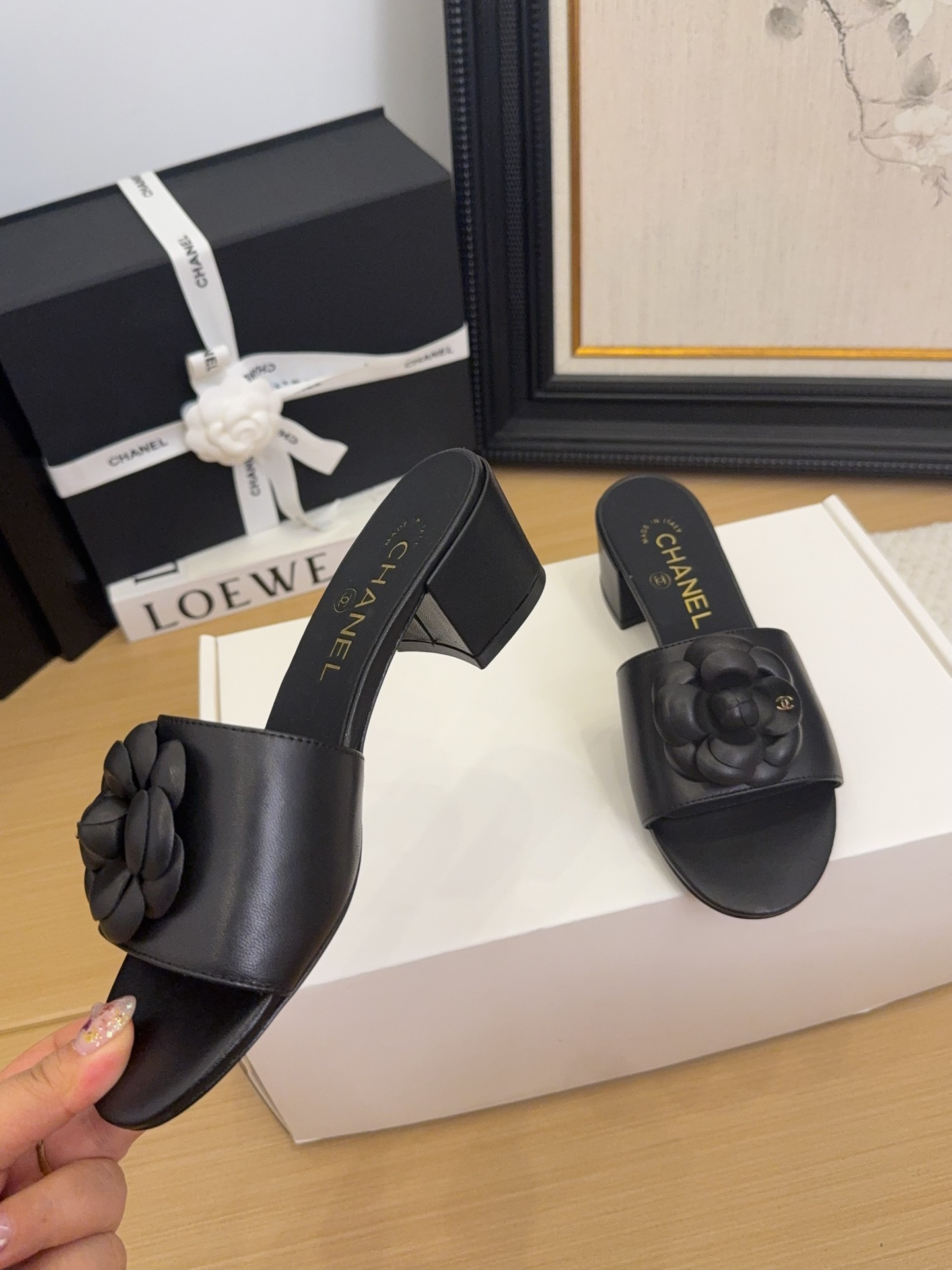 Elegant Women's Leather Mules With Camellia Flower, Classic Luxury Design 6 i1744199689 322 6
