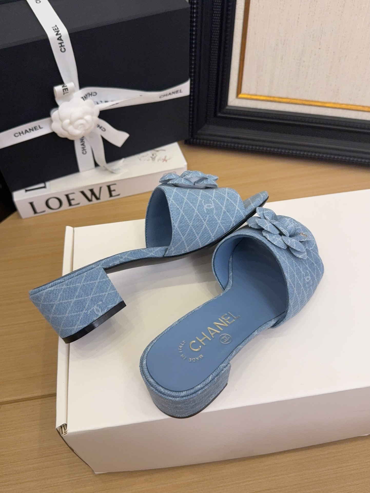 Elegant Chanel Denim Heeled Sandals with Camellia Flower – Sizes 35-39 3 i1744199817 3918 5