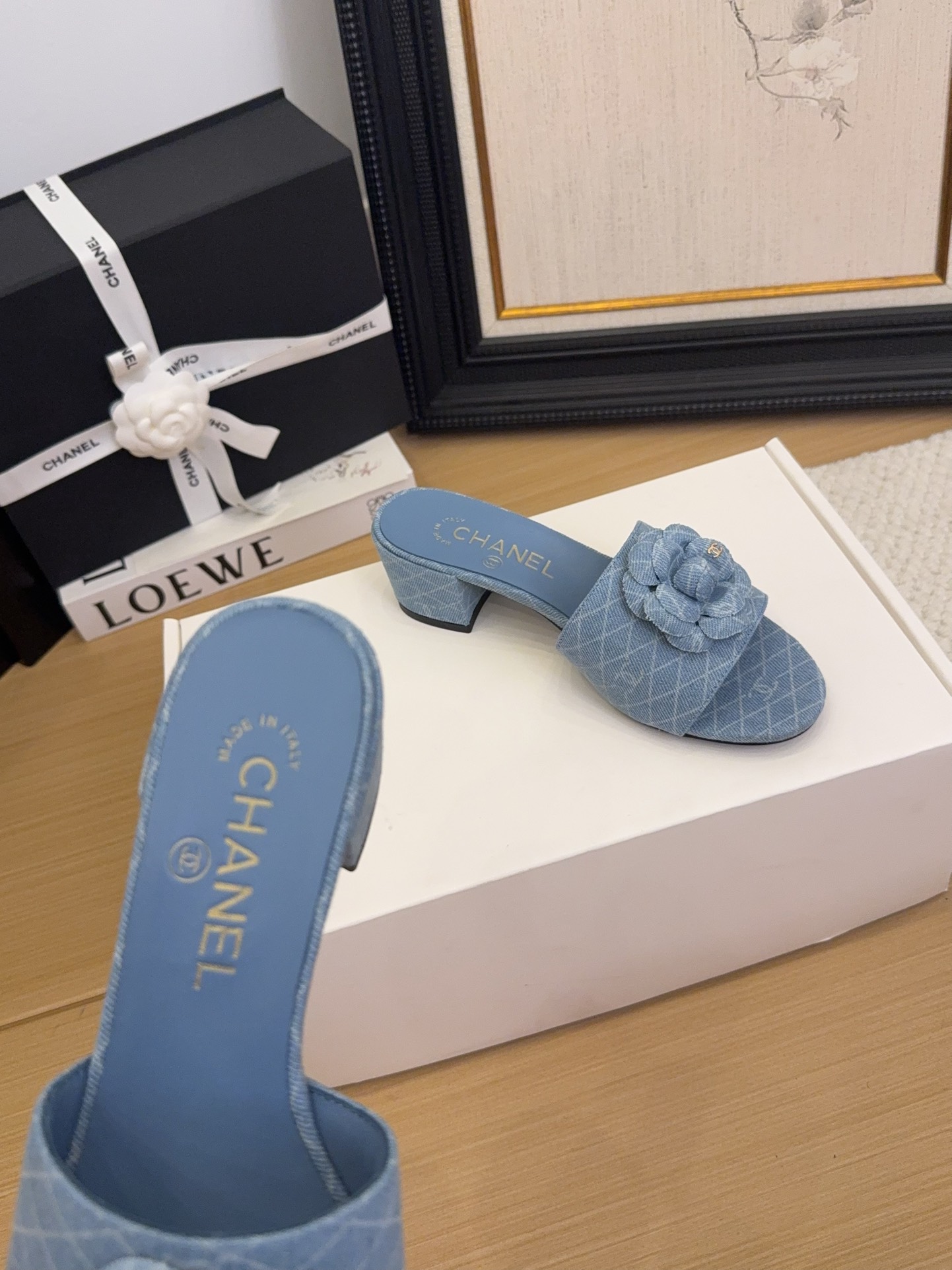 Elegant Chanel Denim Heeled Sandals with Camellia Flower – Sizes 35-39 8 i1744199817 97 6