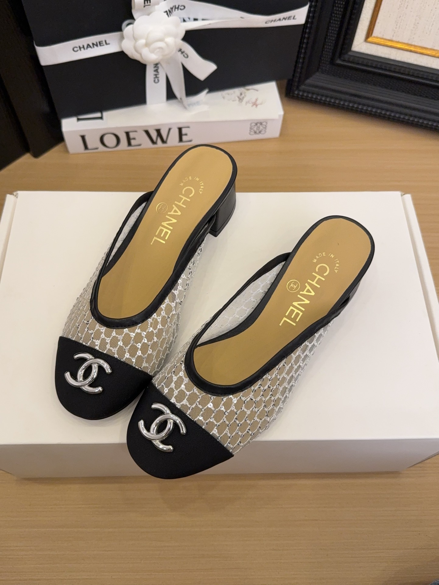 Chanel Women's 25 Slingback Pumps Pointed Toe Block Heel Shoes size 35-39 7 i1744516881 6986 8