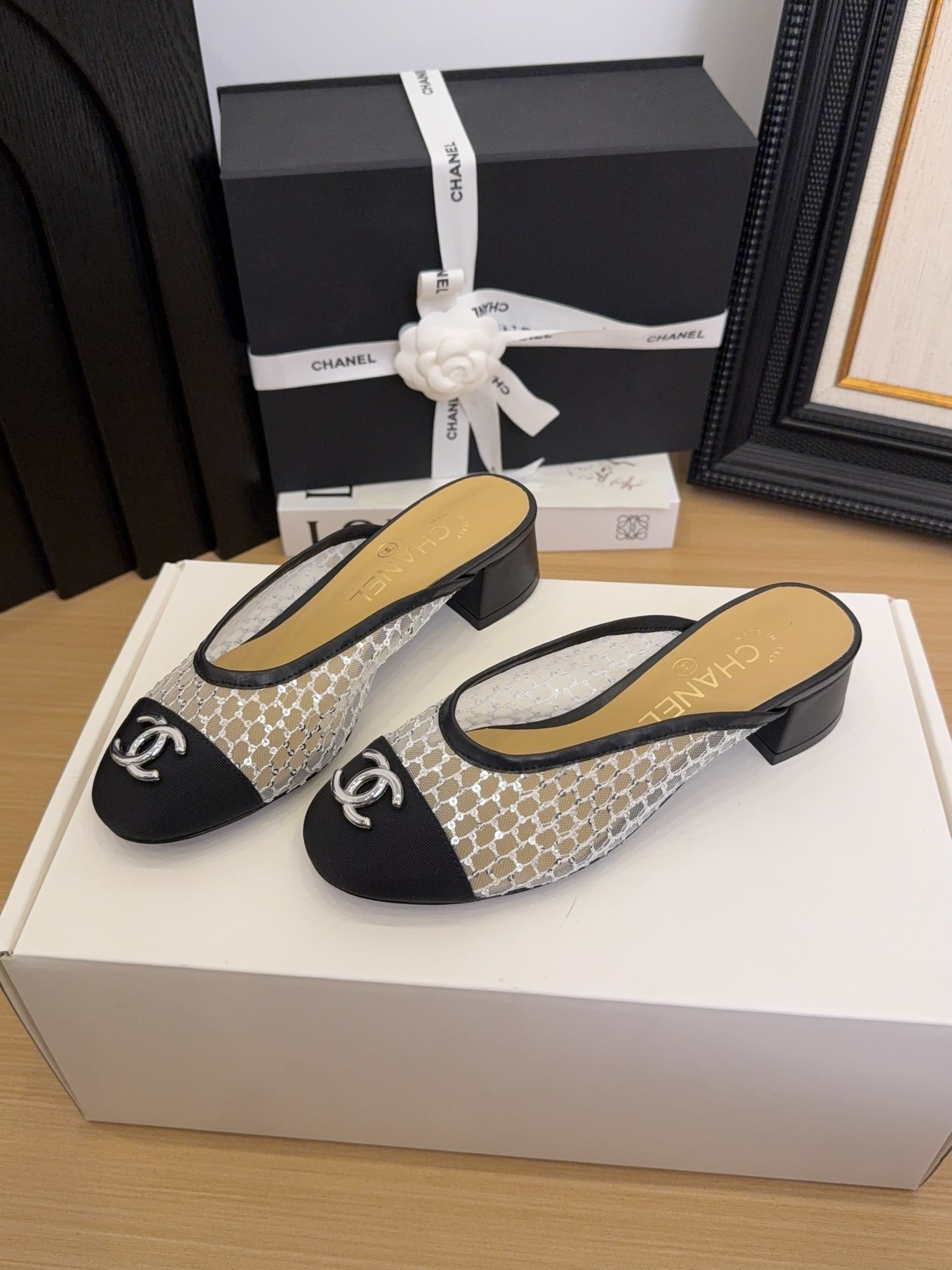 Chanel Women's 25 Slingback Pumps Pointed Toe Block Heel Shoes size 35-39 4 i1744516881 9319 4