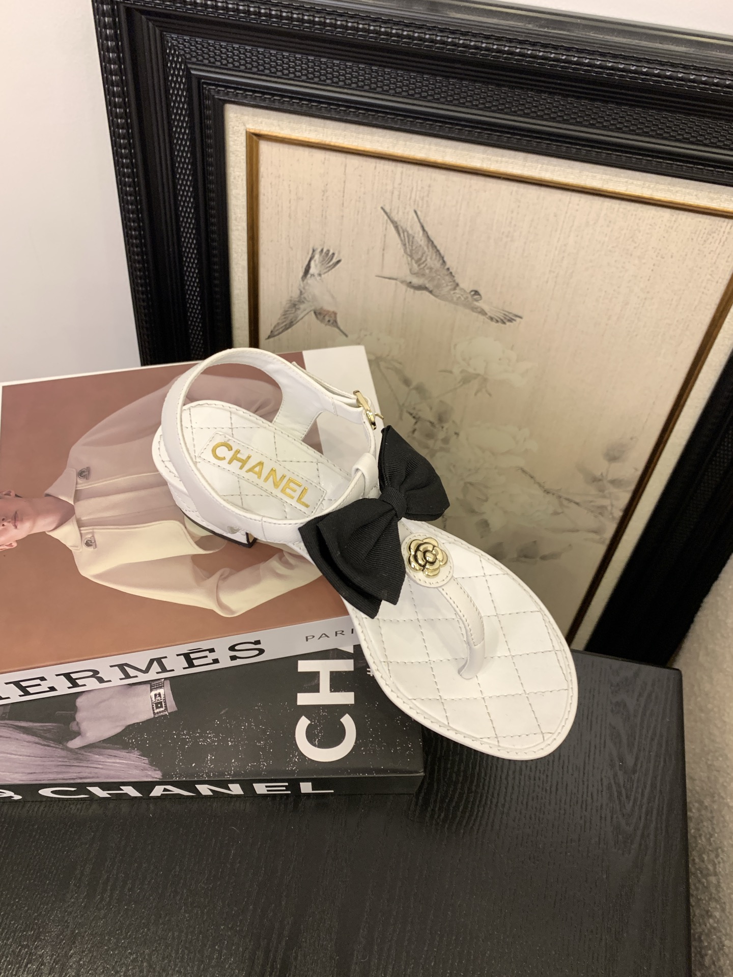 Chanel Women's Leather Thong Heeled Sandals with Bow Accent - Classic Style 10 i1745389901082 3352 0 8