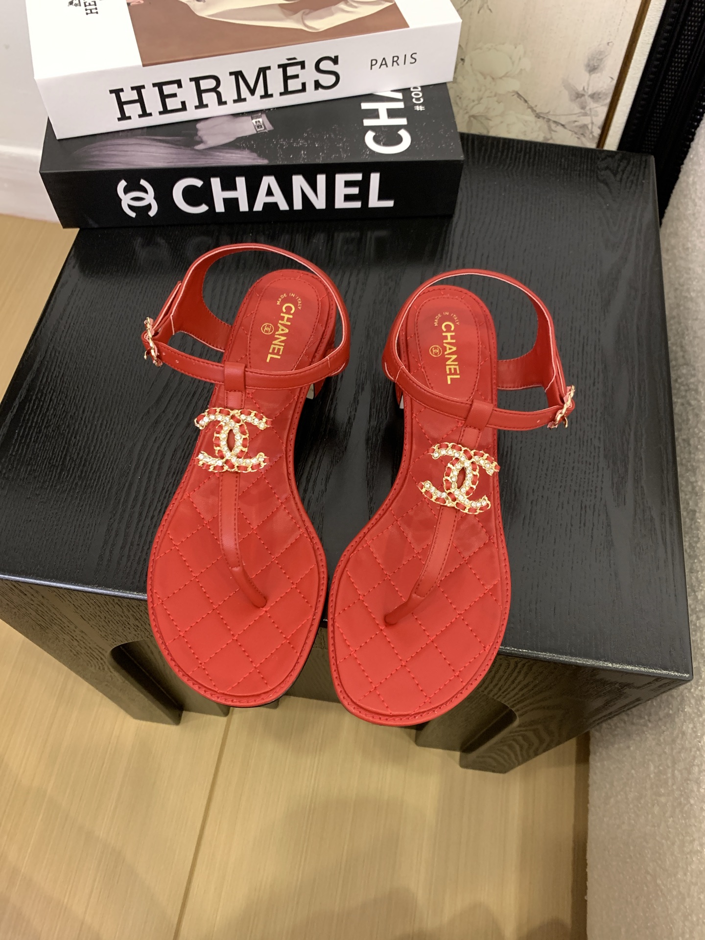Chanel Women's Thong Sandals with Iconic CC Logo - Classic and Chic 1 Chanel Women's Thong Sandals with Iconic CC Logo - Classic and Chic