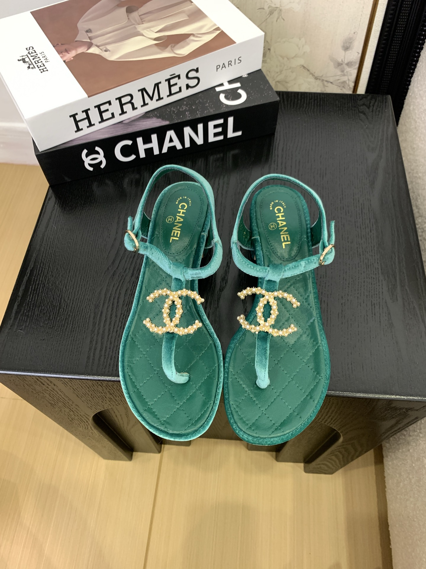 Chanel Women's Quilted Leather Thong Sandal with Pearl CC Accent 3 i1745406855565 780 0 0
