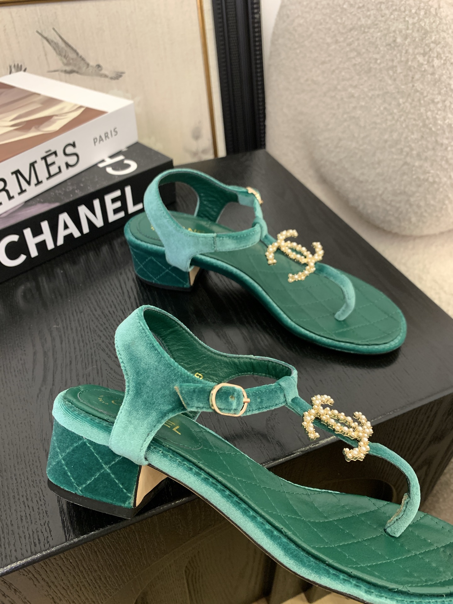 Chanel Women's Quilted Leather Thong Sandal with Pearl CC Accent 5 i1745406858384 6619 0 2