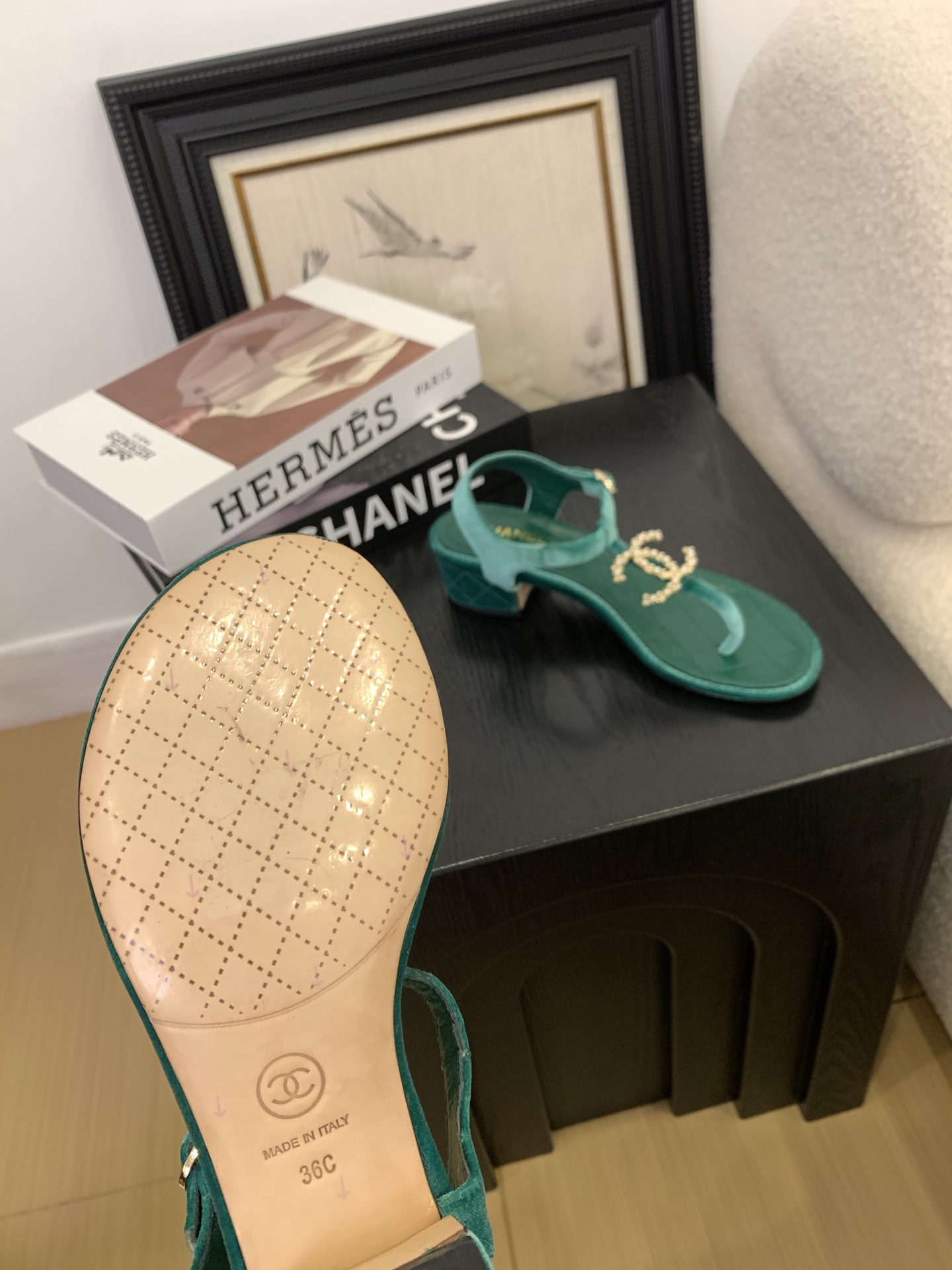 Chanel Women's Quilted Leather Thong Sandal with Pearl CC Accent 6 i1745406858413 7094 0 4