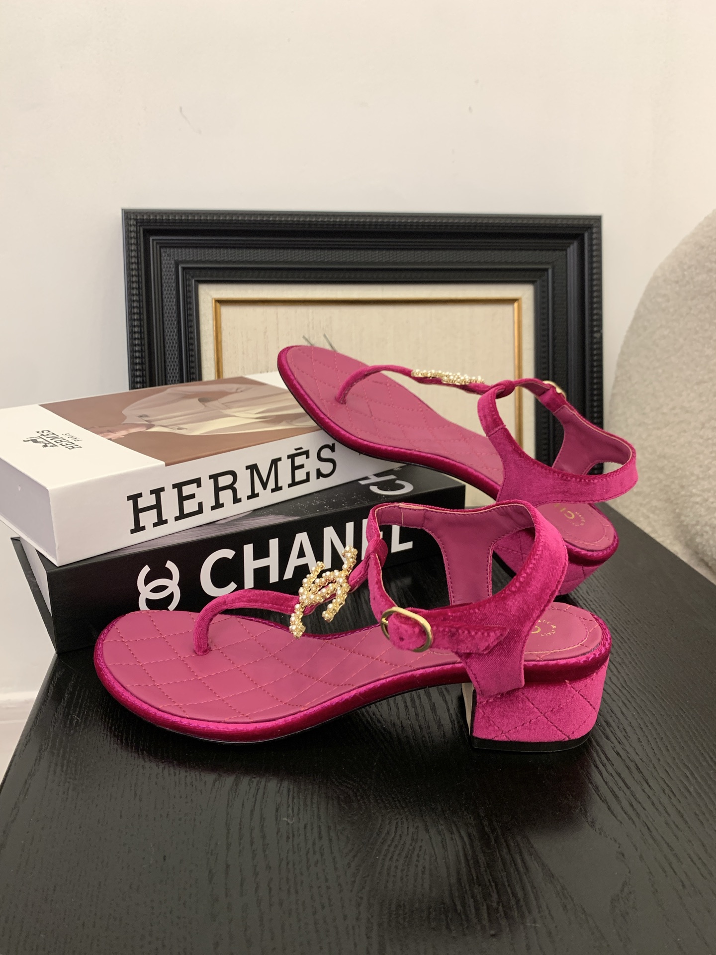Elegant Chanel Pearl Embellished T-Strap Sandals - Luxurious Style & Comfort 8 i1745406893332 2807 0 6