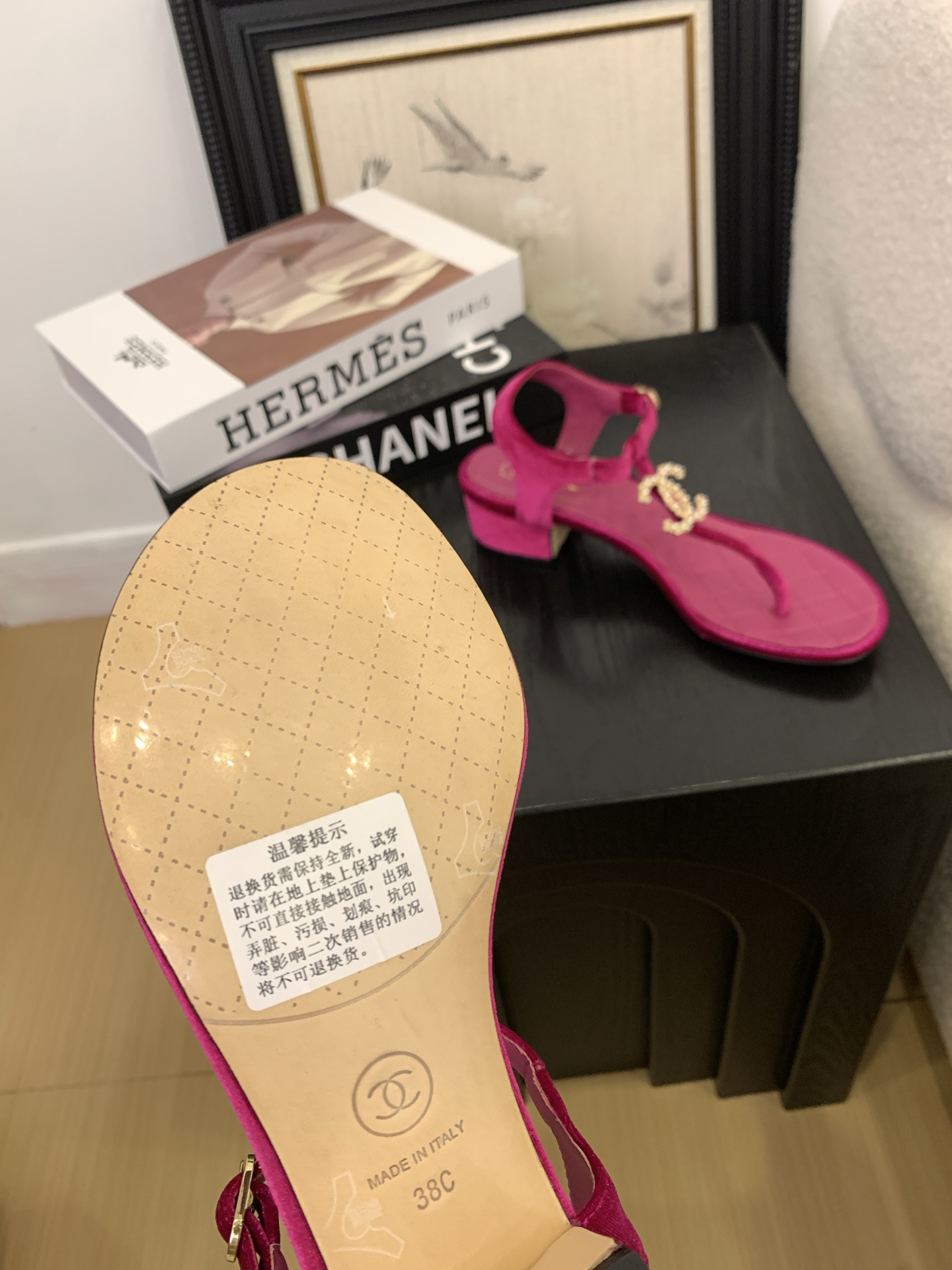 Elegant Chanel Pearl Embellished T-Strap Sandals - Luxurious Style & Comfort 6 i1745406896213 9835 0 4