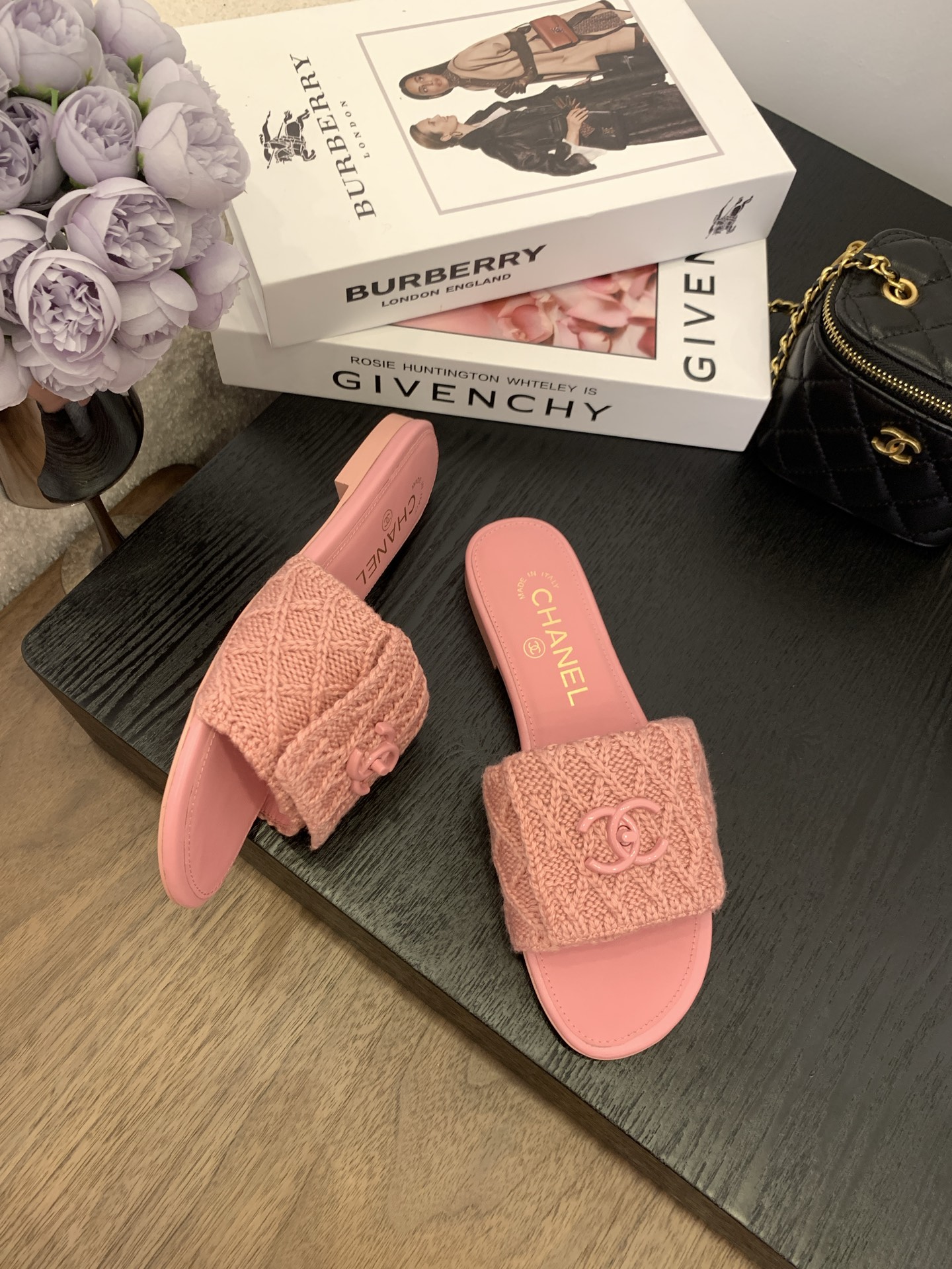 Elegant Pink Chanel Women's Slides Sandals with CC Logo, Sizes 35-39 10 i1745555500112 8749 0 8
