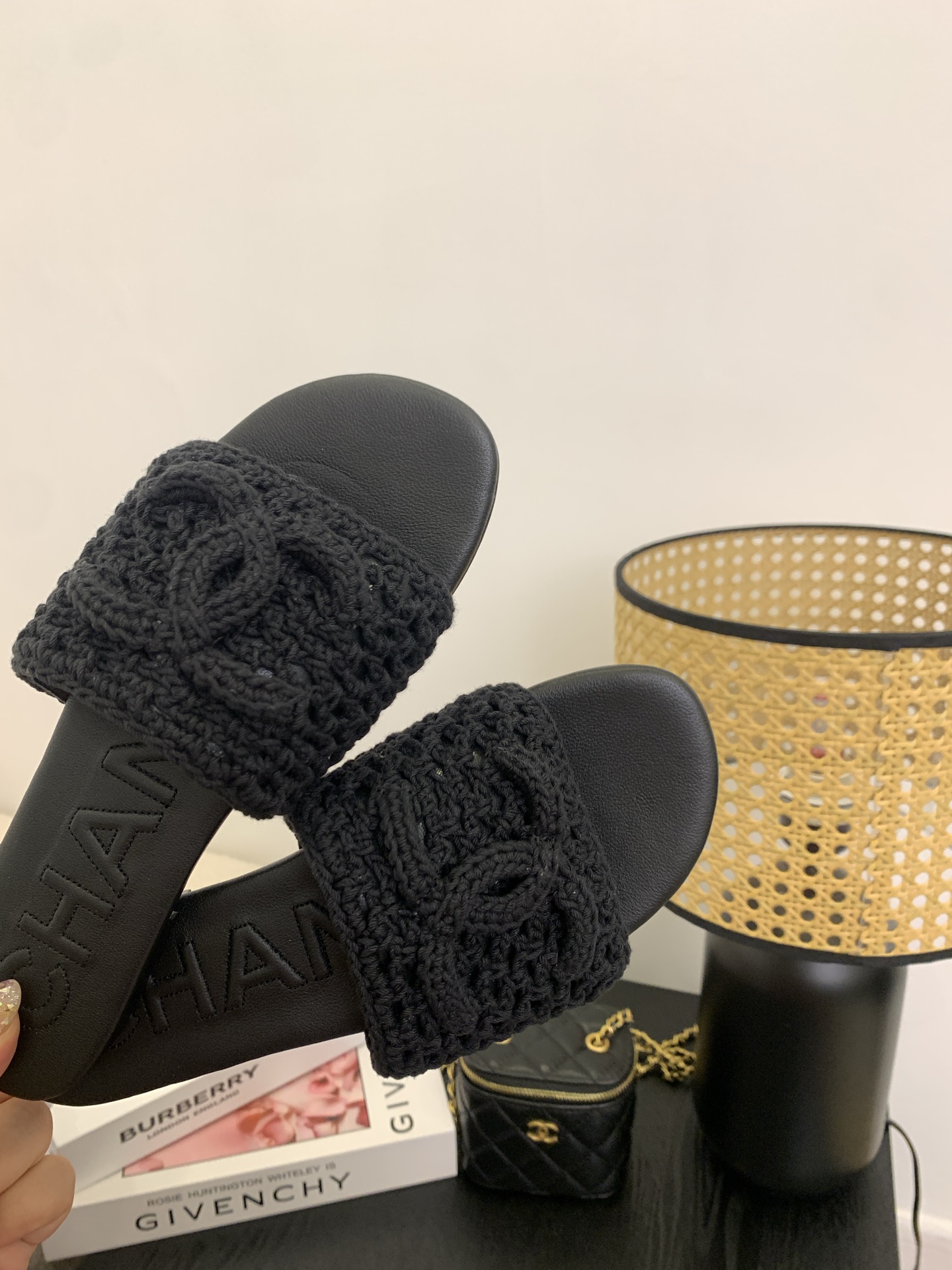 CHANEL Women's Black Crochet Logo Slide Sandals, Sizes 35-39 Available 9 i1745562886835 9013 0 7