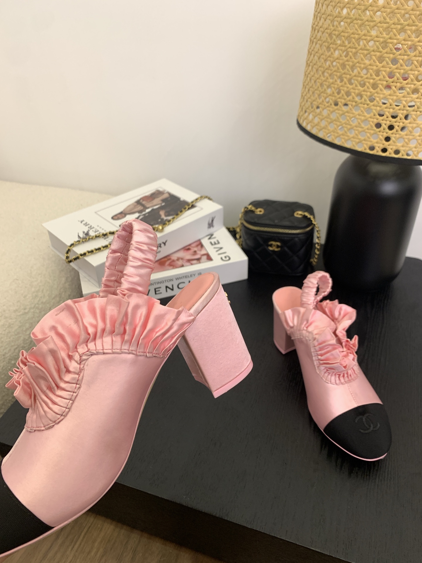 Elegant Slingback Heels With Ruffle Detail And Cap Toe Design 4 i1745743354060 3210 0 1
