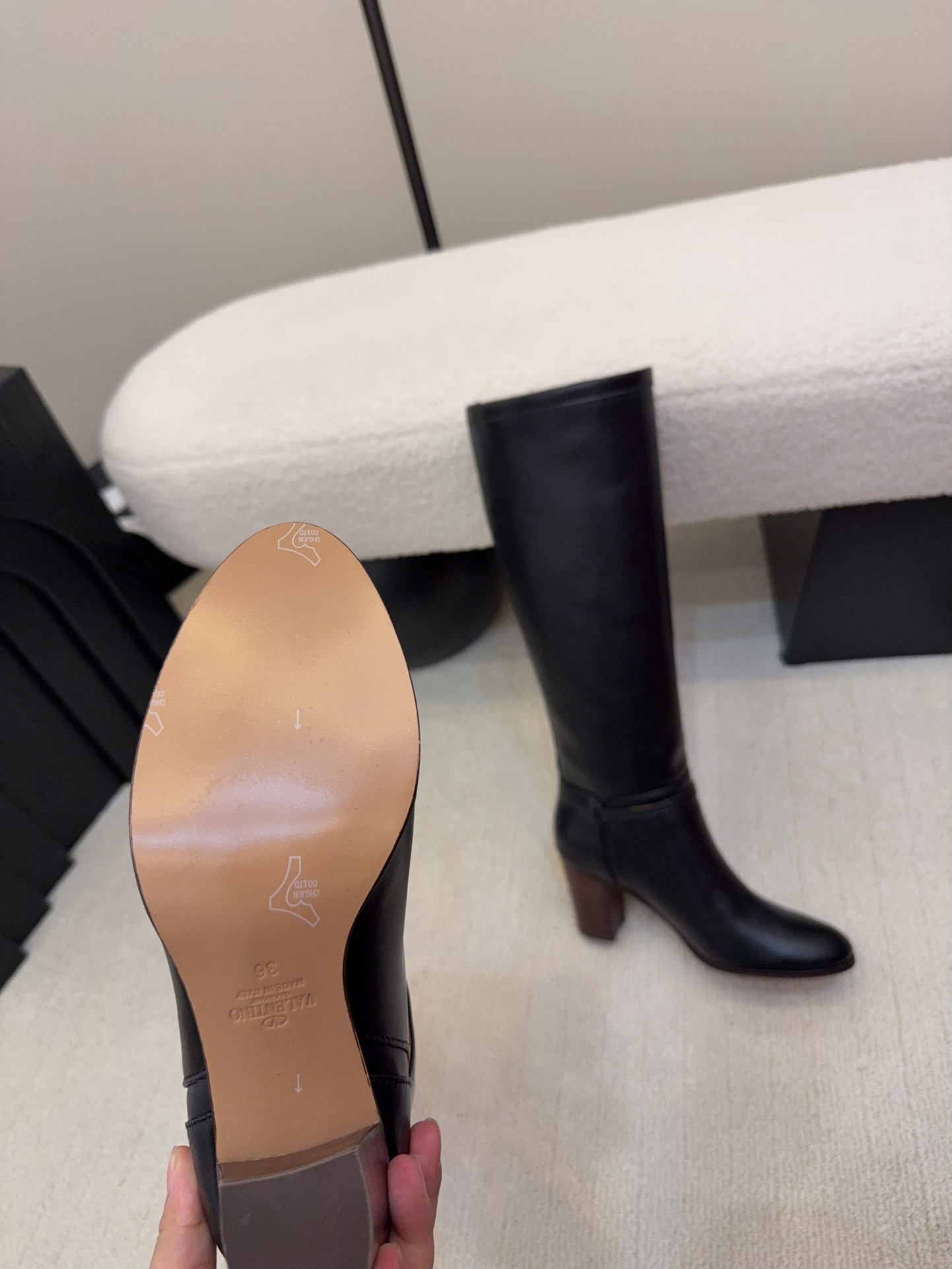 Valentino Women's Black Leather Heeled Knee High Boots - 2025 Collection 8 i1757759956 3943 0