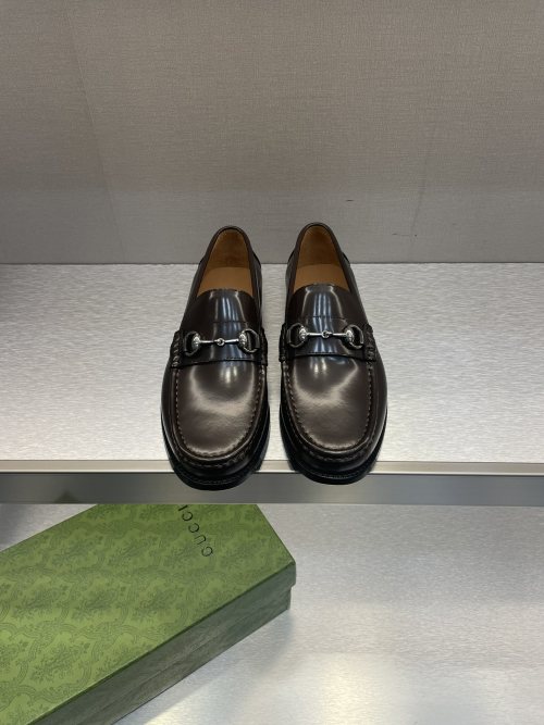 Gucci Horsebit Leather Loafers - Classic Style, Genuine Leather Sole
