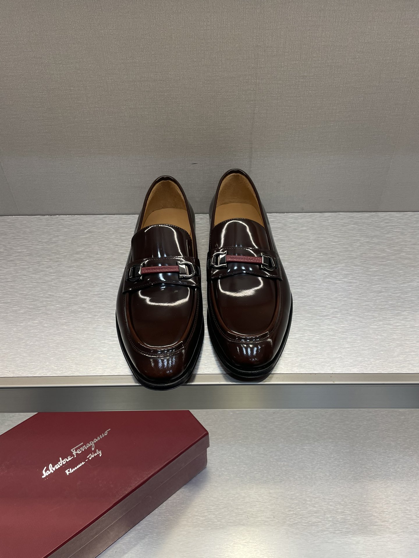 Salvatore Ferragamo Men's Leather Loafers - Almond Toe, Blake Stitch
