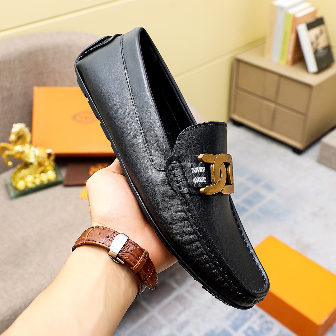 Precio de fábrica [TOD'S] Tod's Trendy Bean Shoes ¡reproducción 1:1 original! Punzón de piel de vacu