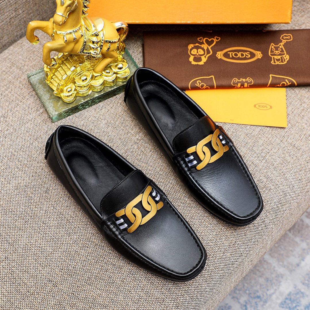 Precio de fábrica [TOD'S] Tod's Trendy Bean Shoes ¡reproducción 1:1 original! Punzón de piel de vacu