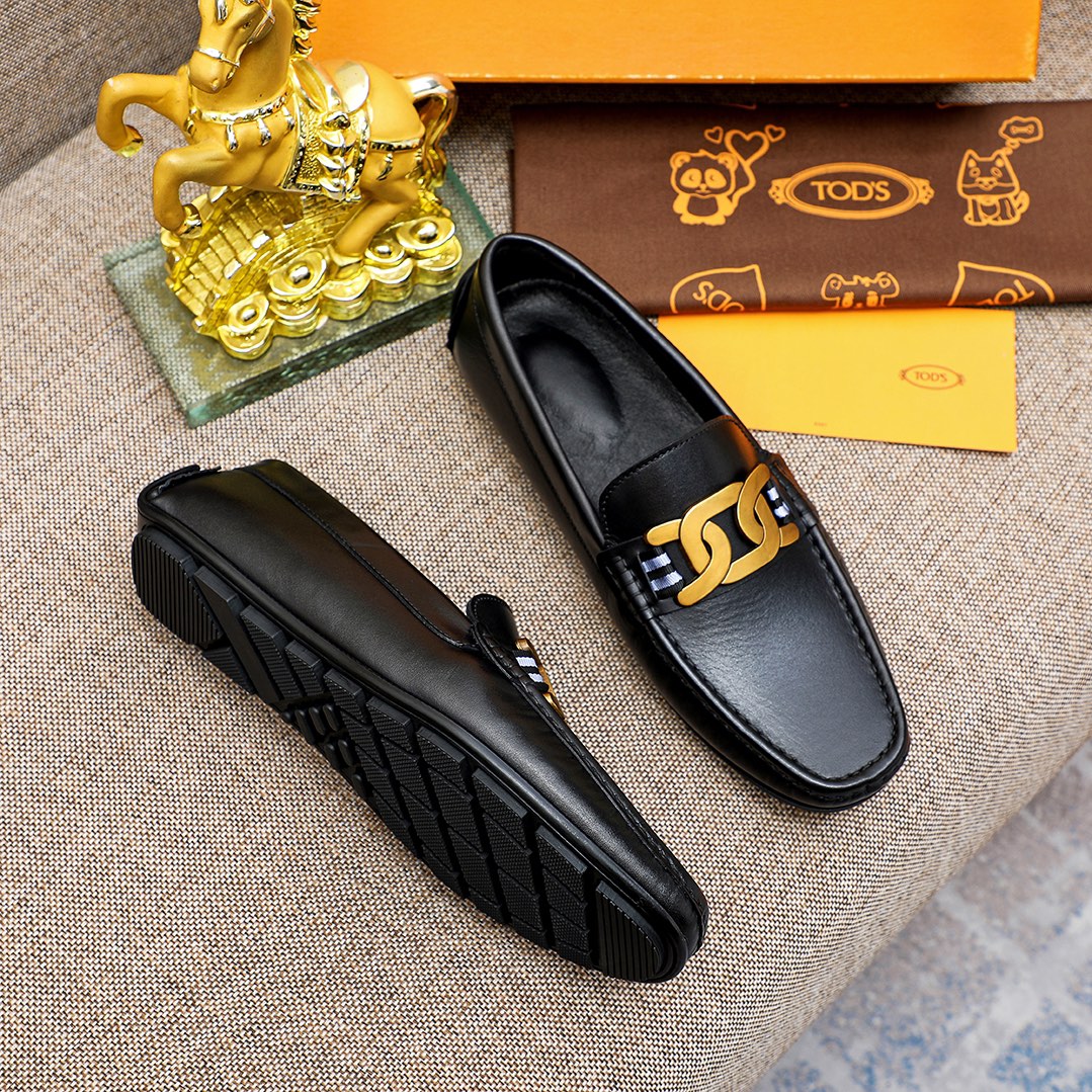 Precio de fábrica [TOD'S] Tod's Trendy Bean Shoes ¡reproducción 1:1 original! Punzón de piel de vacu