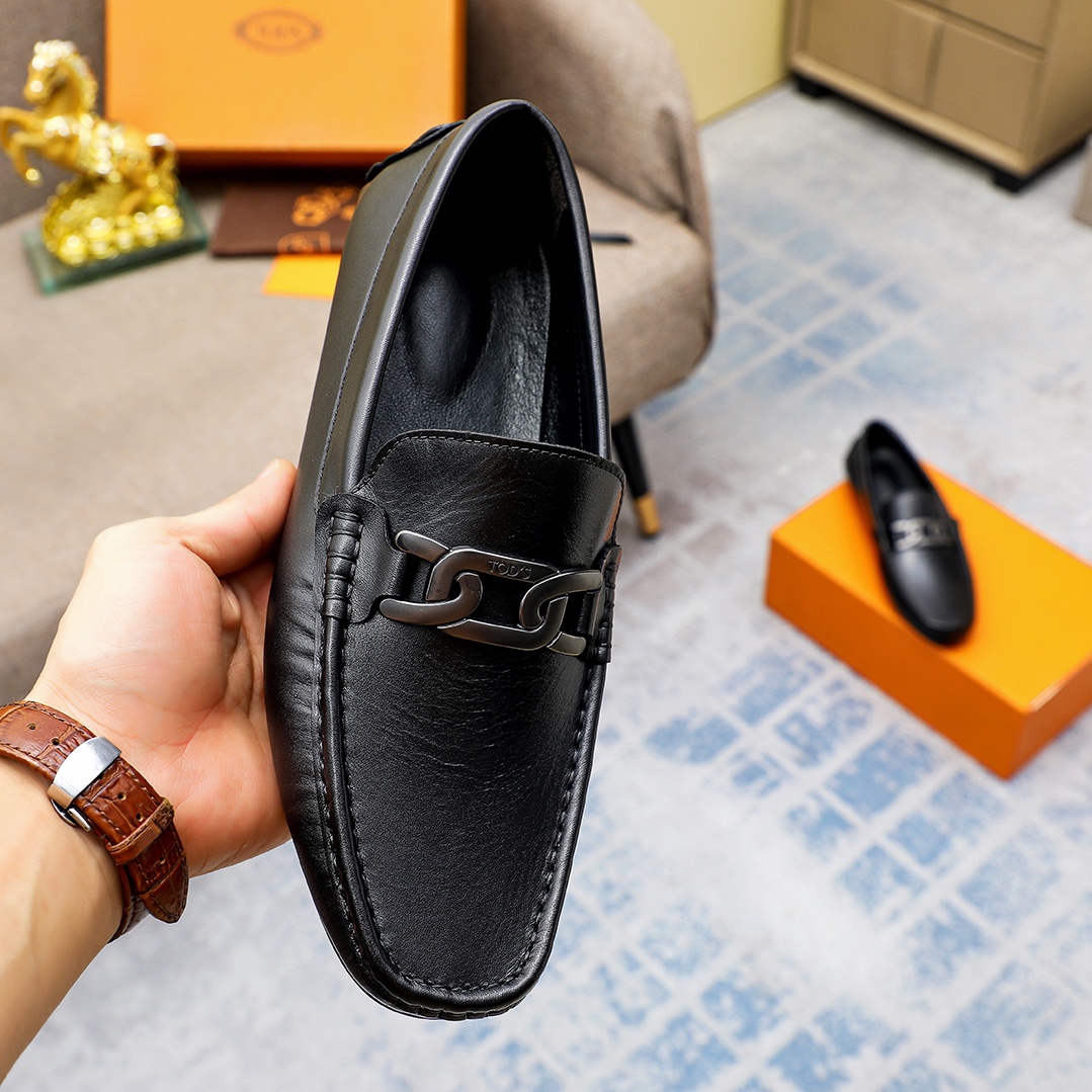Precio de fábrica [TOD'S] Tod's Trendy Bean Shoes ¡reproducción 1:1 original! Punzón de piel de vacu