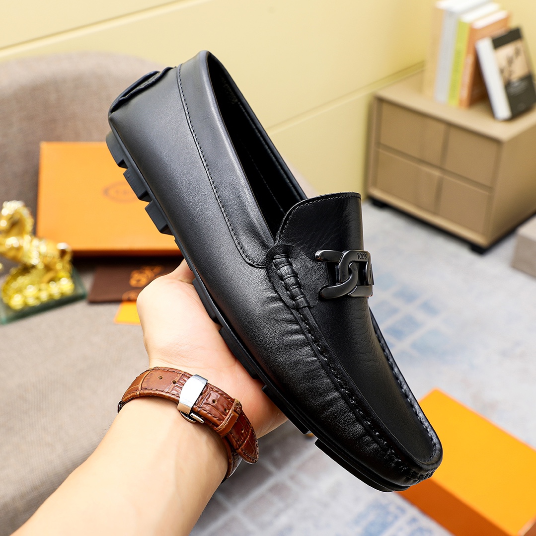 Precio de fábrica [TOD'S] Tod's Trendy Bean Shoes ¡reproducción 1:1 original! Punzón de piel de vacu