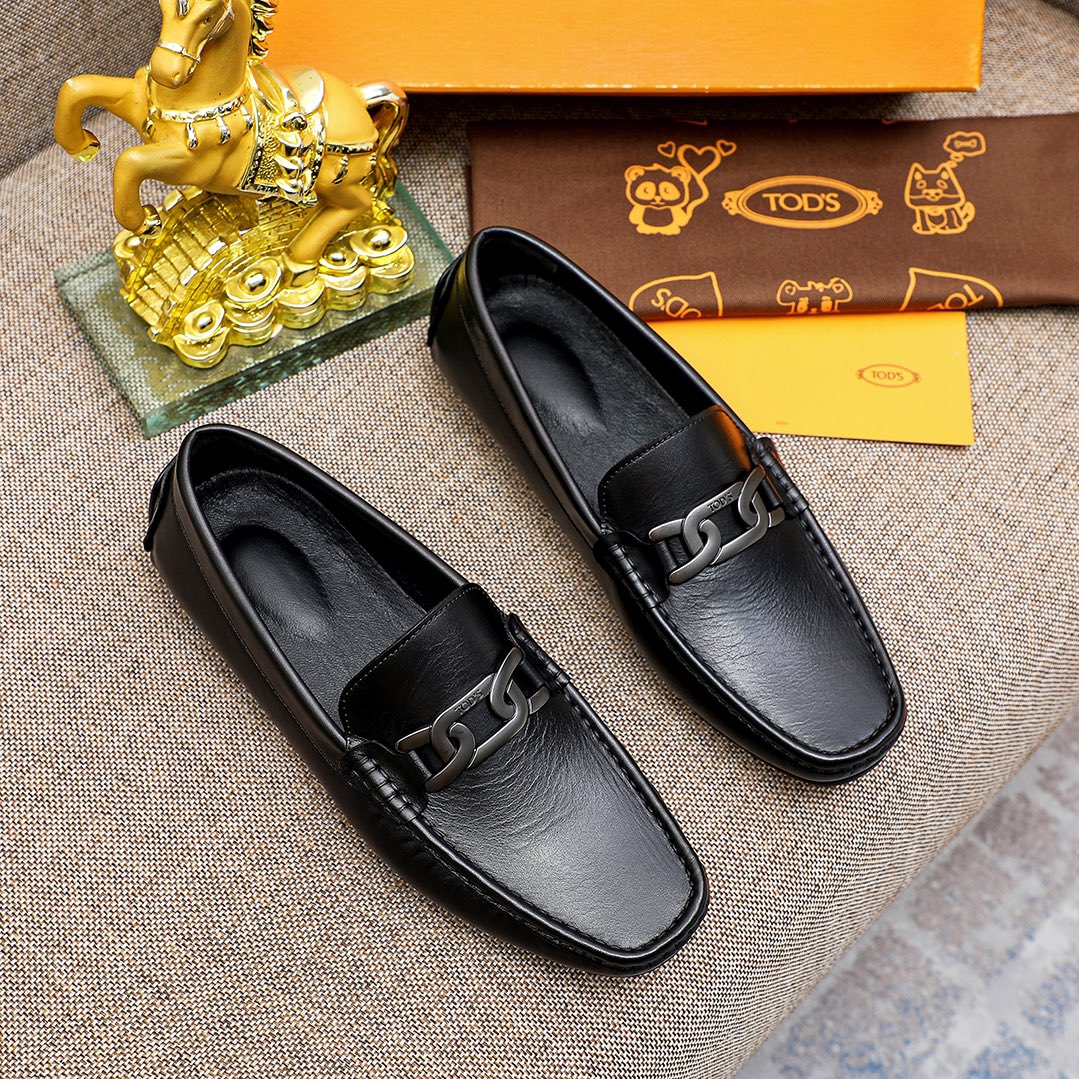 Precio de fábrica [TOD'S] Tod's Trendy Bean Shoes ¡reproducción 1:1 original! Punzón de piel de vacu