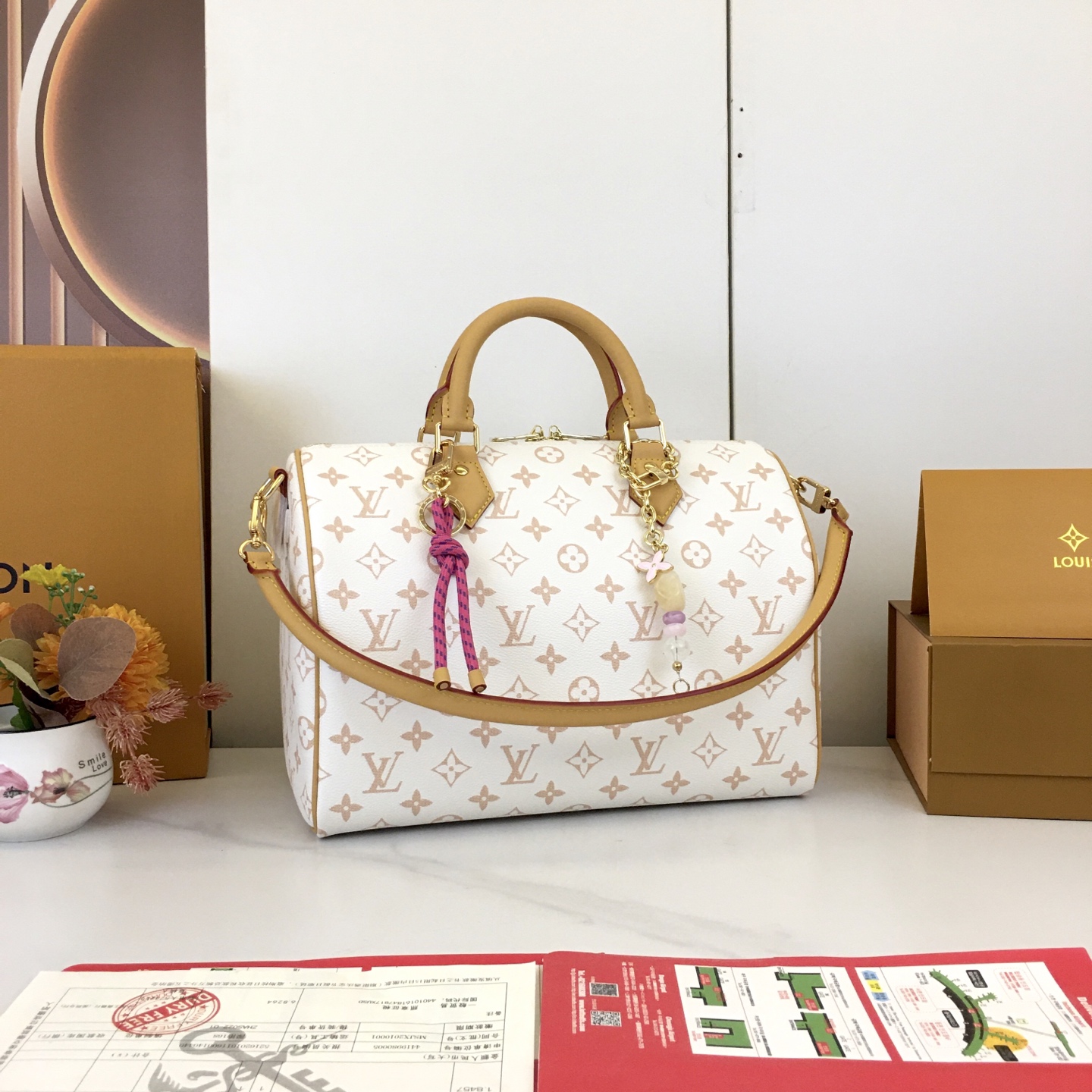 Louis Vuitton Speedy Soft 30 Lucky Handbag with Crystal Dream Purple Charm 2 i1754240182304 6860 0 2