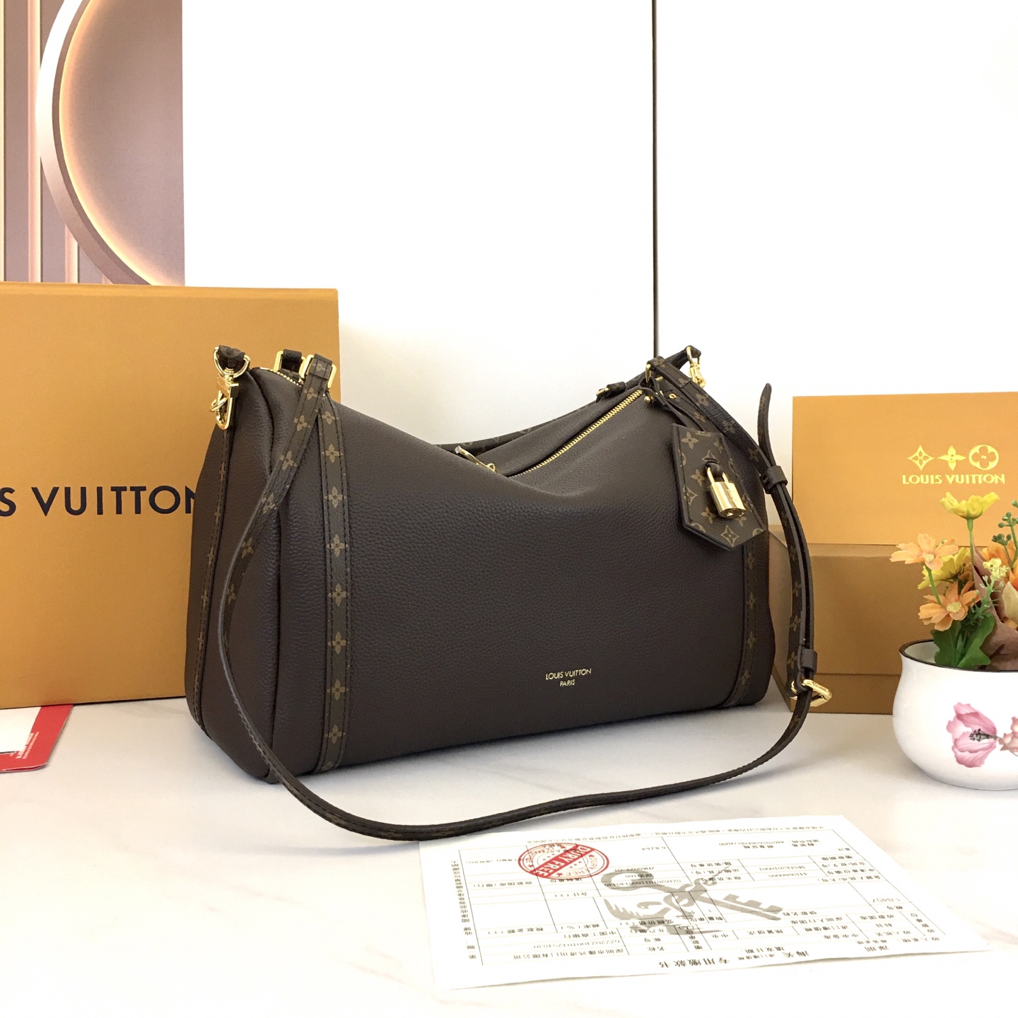 Louis Vuitton Brown Leather Handbag Hobo Shoulder Bag M26397, 36x18.5x24 cm 5 i1756318395932 1058 0 3
