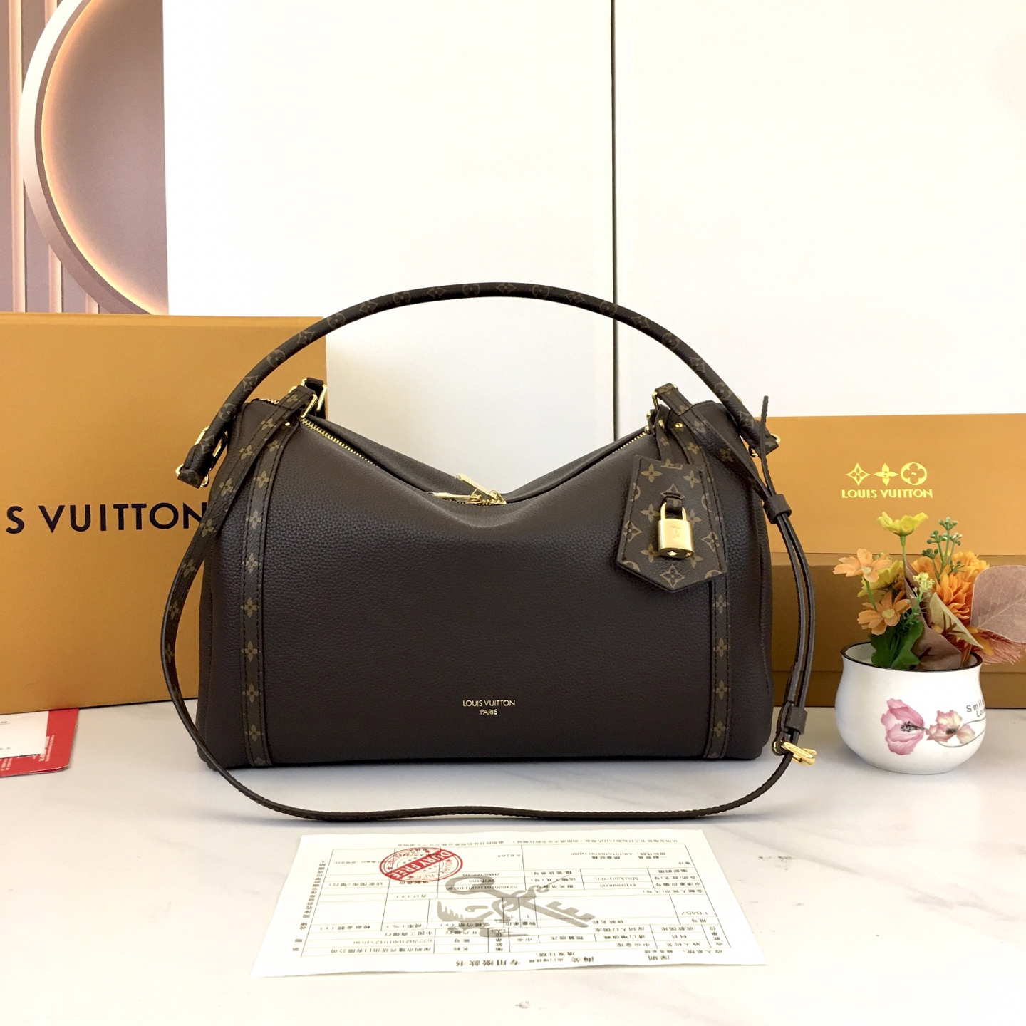 Louis Vuitton Brown Leather Handbag Hobo Shoulder Bag M26397, 36x18.5x24 cm 4 i1756318395932 8717 0 2