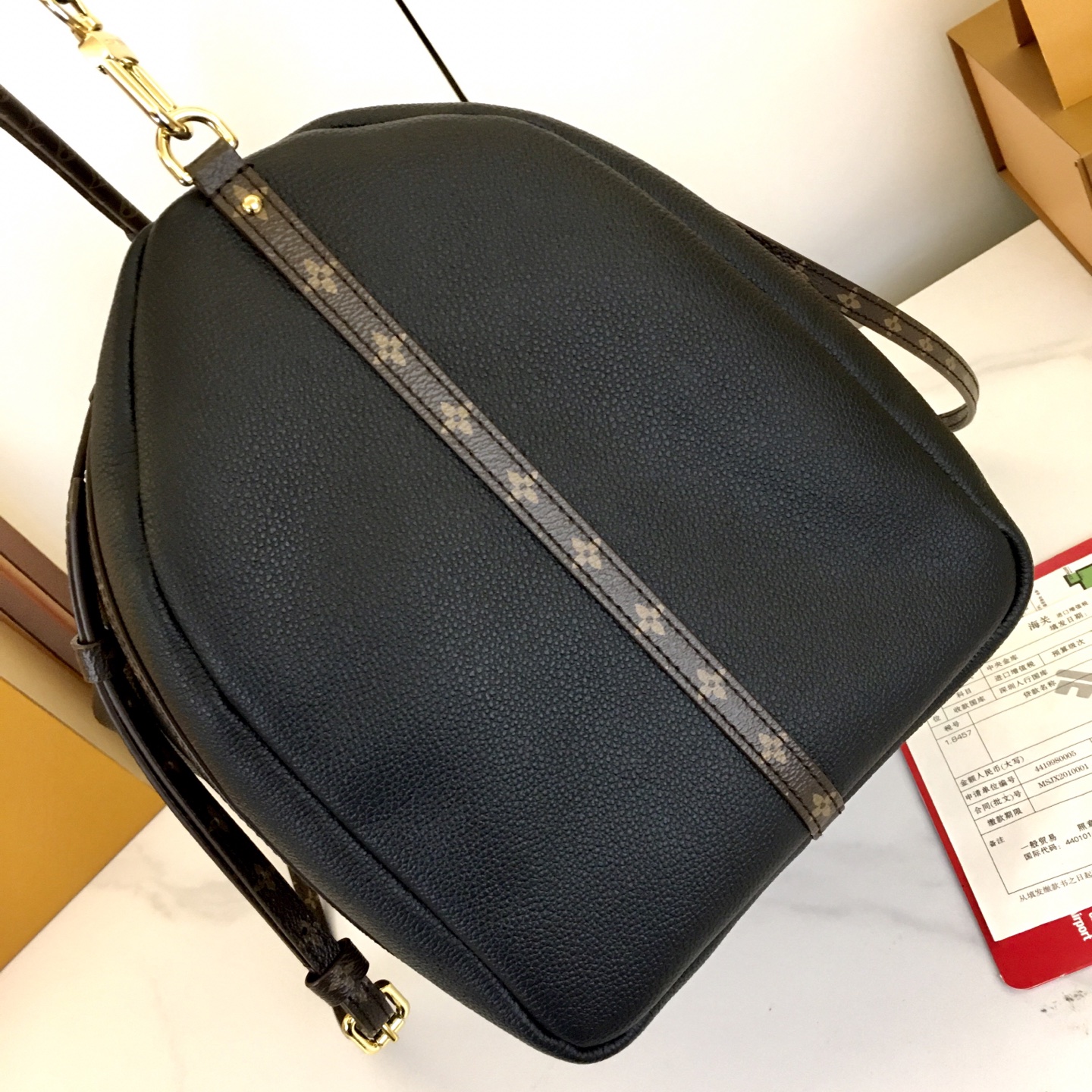 Louis Vuitton Express Travel Bag: Black Leather, Monogram Accents, Large Size 9 i1757697519672 9971 0 7