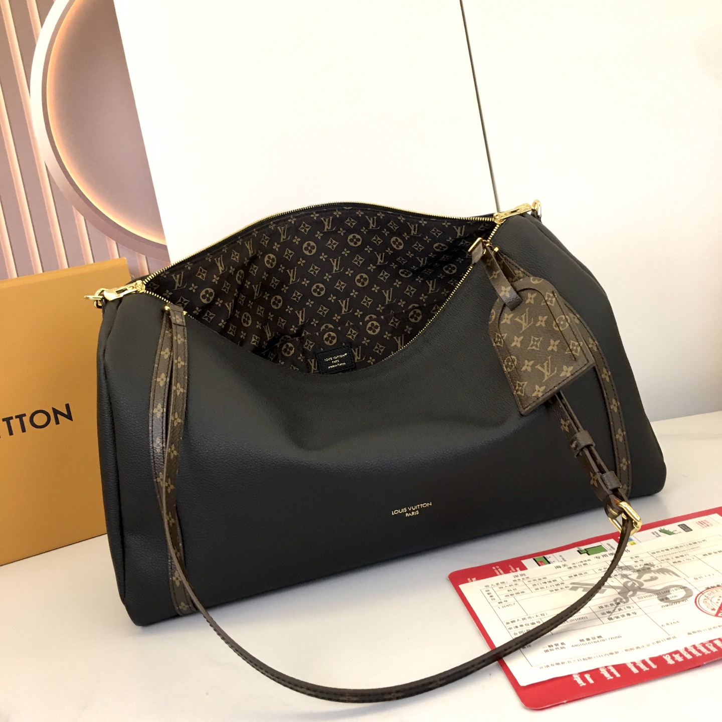 Louis Vuitton Express Travel Bag: Black Leather, Monogram Accents, Large Size 5 i1757697519740 3974 0 3