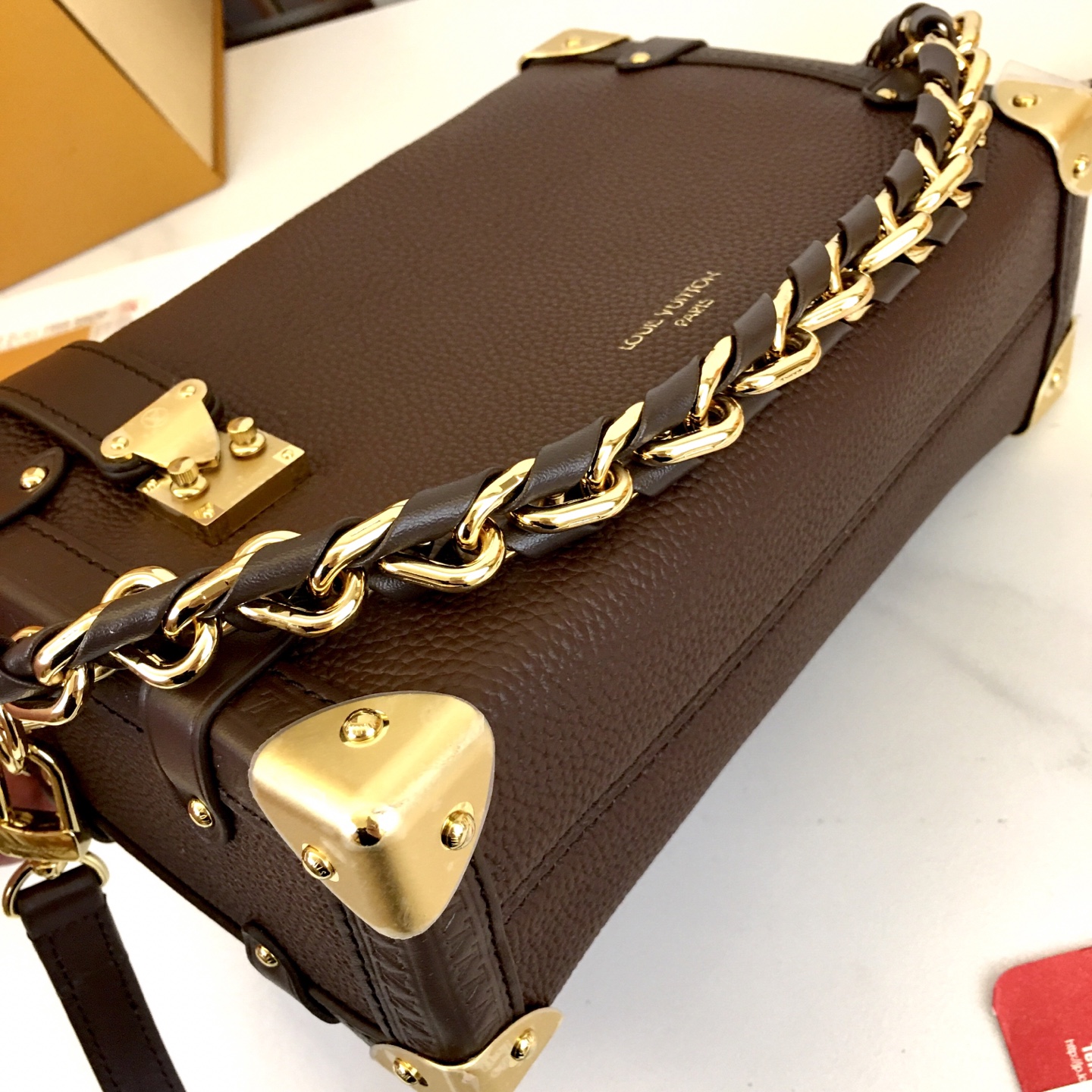 Louis Vuitton Side Trunk Medium Handbag, Brown Leather, Gold-Tone Hardware 6 i1758475638737 5135 0 4