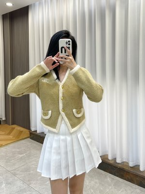 Celine Clothing Cardigans Knit Sweater Embroidery Knitting Fall/Winter Collection