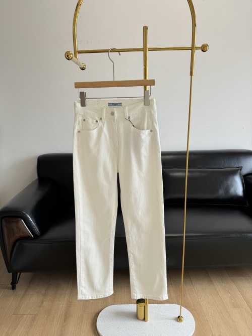 Prada High-Waisted Straight-Leg Jeans for Women - Cotton Denim Pants 1 Prada High-Waisted Straight-Leg Jeans for Women - Cotton Denim Pants