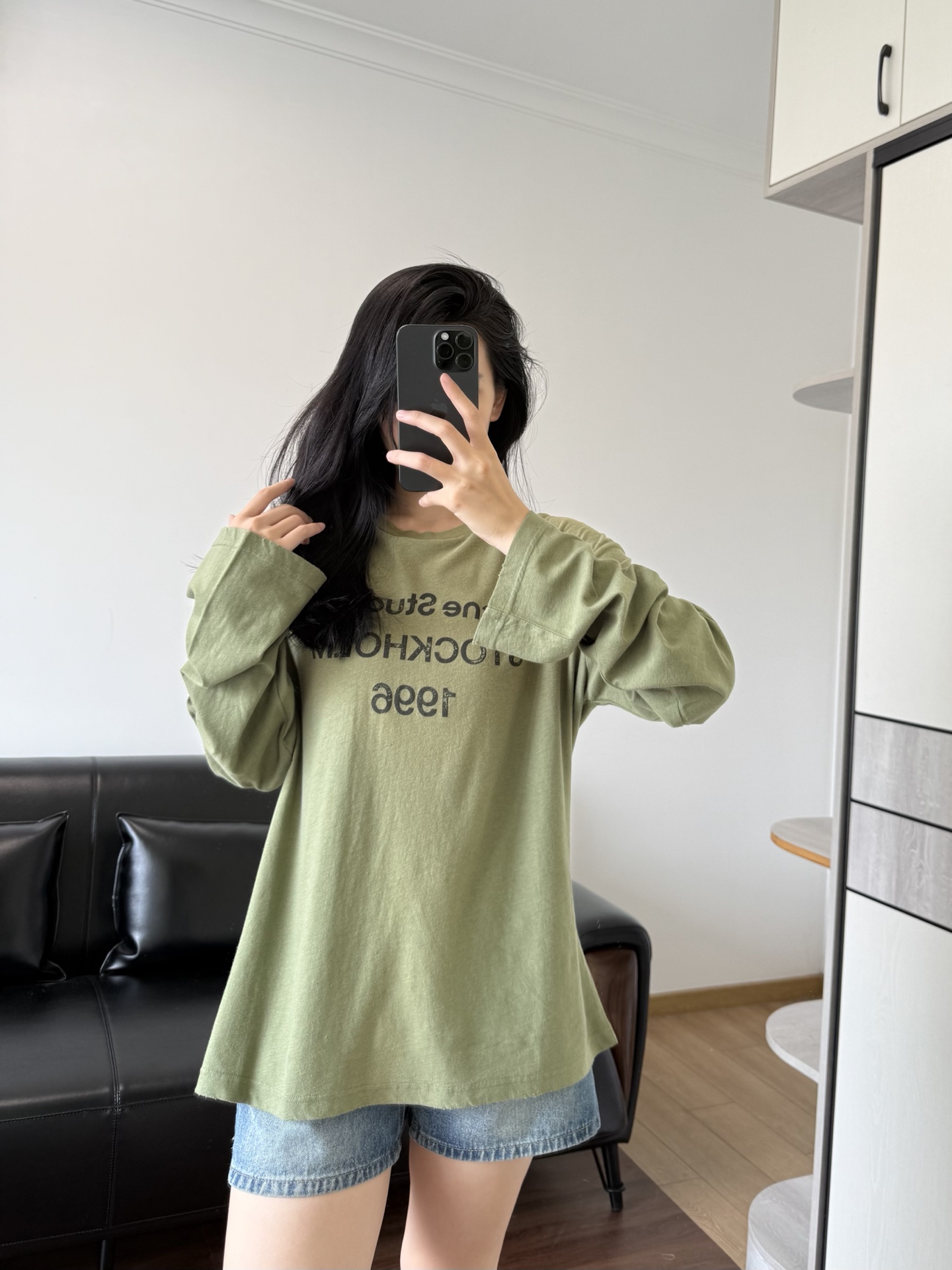 NO:428991,Short-sleeved long-sleeved model 166 98 S-size effect is loose, T-shirt, alexander wang19860909短袖 长袖模特166 98 穿S码效果宽松,,T-shirt,alexander wang,Women's clothing